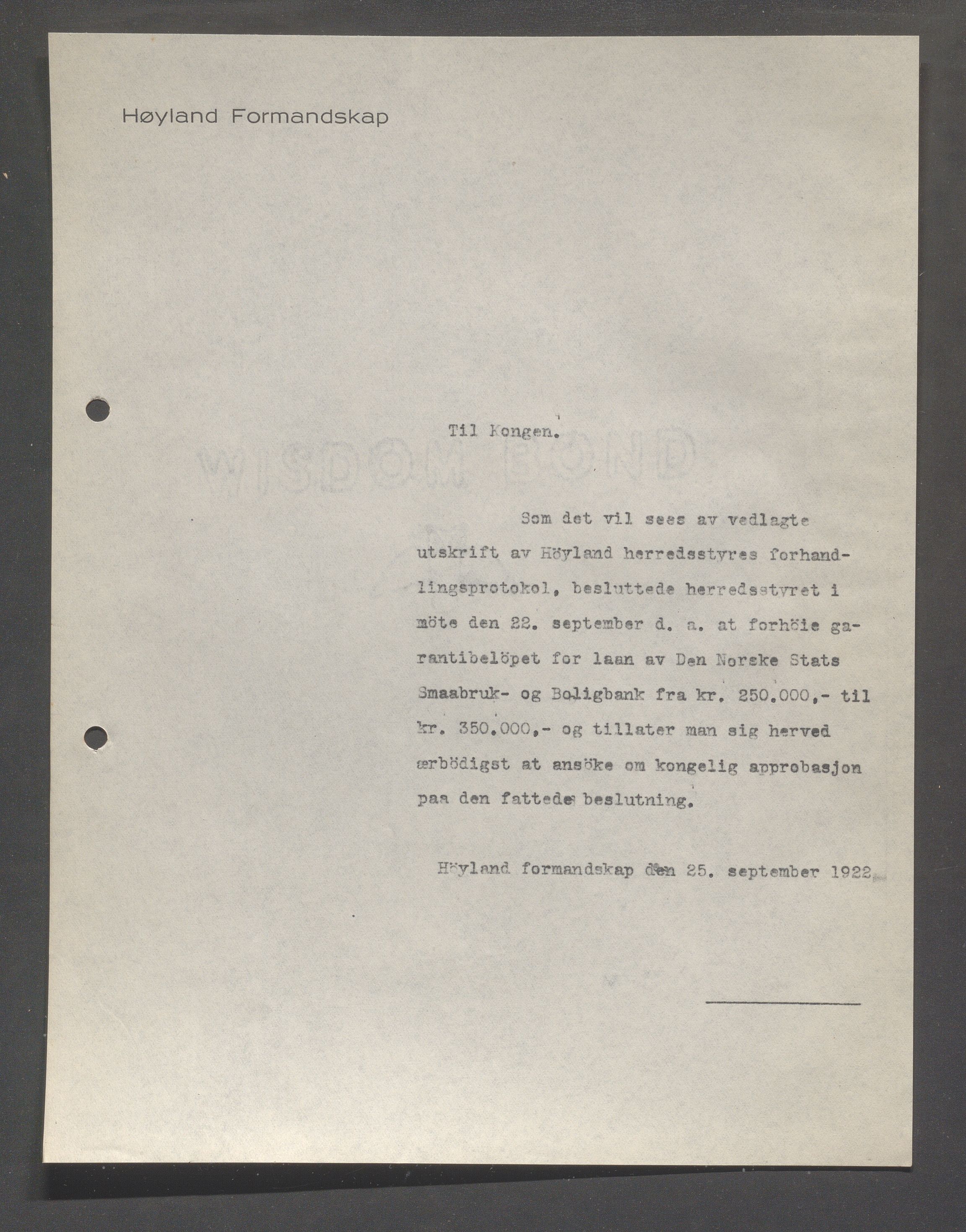 Høyland kommune - Formannskapet, IKAR/K-100046/B/L0006: Kopibok, 1920-1923, p. 595