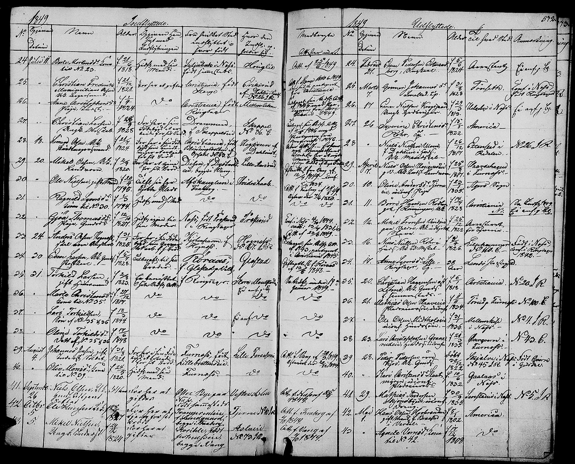 Ringsaker prestekontor, AV/SAH-PREST-014/L/La/L0005: Parish register (copy) no. 5, 1839-1850, p. 572