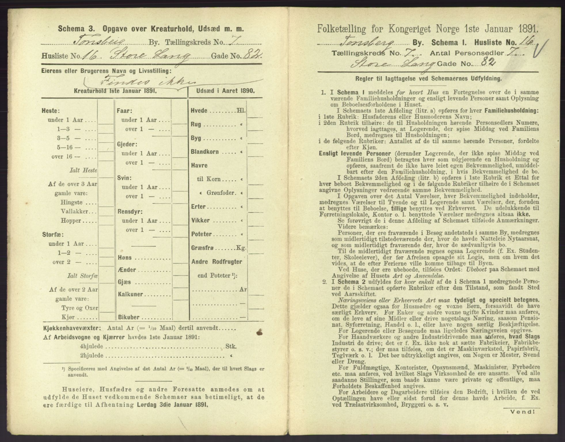 RA, 1891 census for 0705 Tønsberg, 1891, p. 302