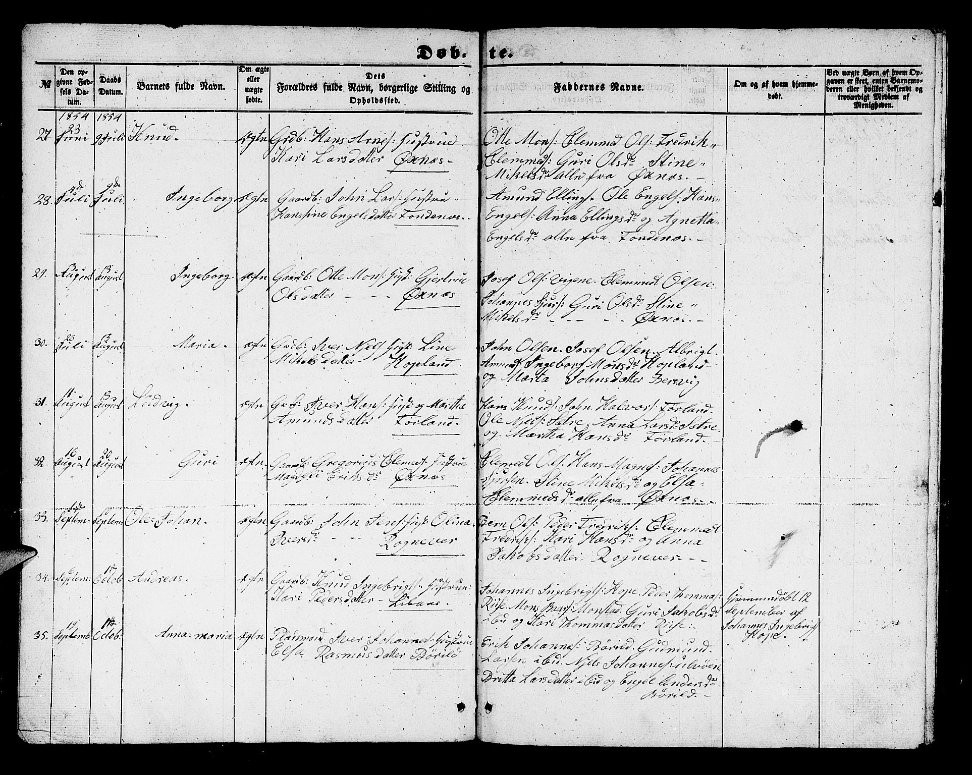Lindås Sokneprestembete, AV/SAB-A-76701/H/Hab/Habc/L0001: Parish register (copy) no. C 1, 1853-1867, p. 8