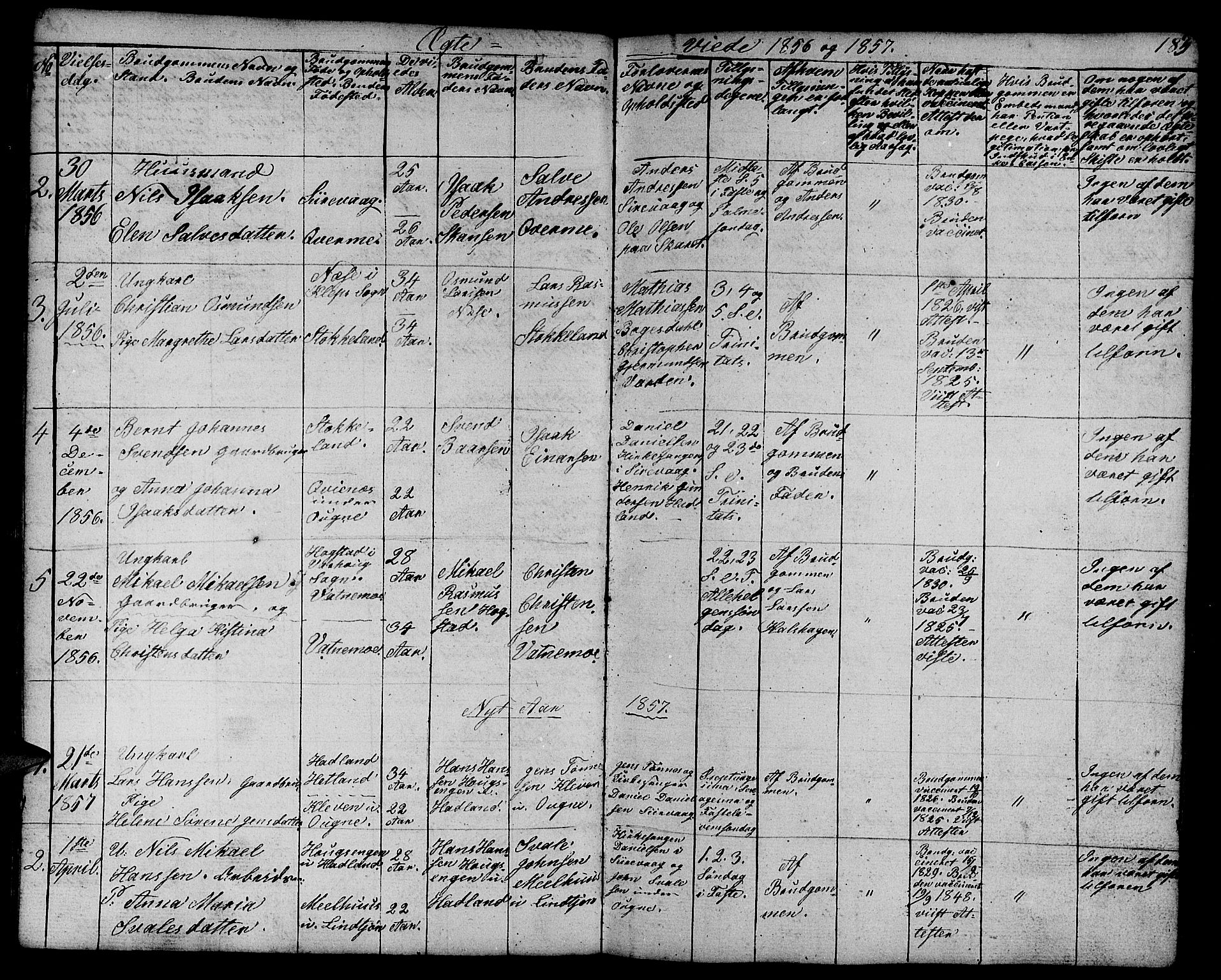 Eigersund sokneprestkontor, SAST/A-101807/S09/L0003: Parish register (copy) no. B 3, 1846-1875, p. 183