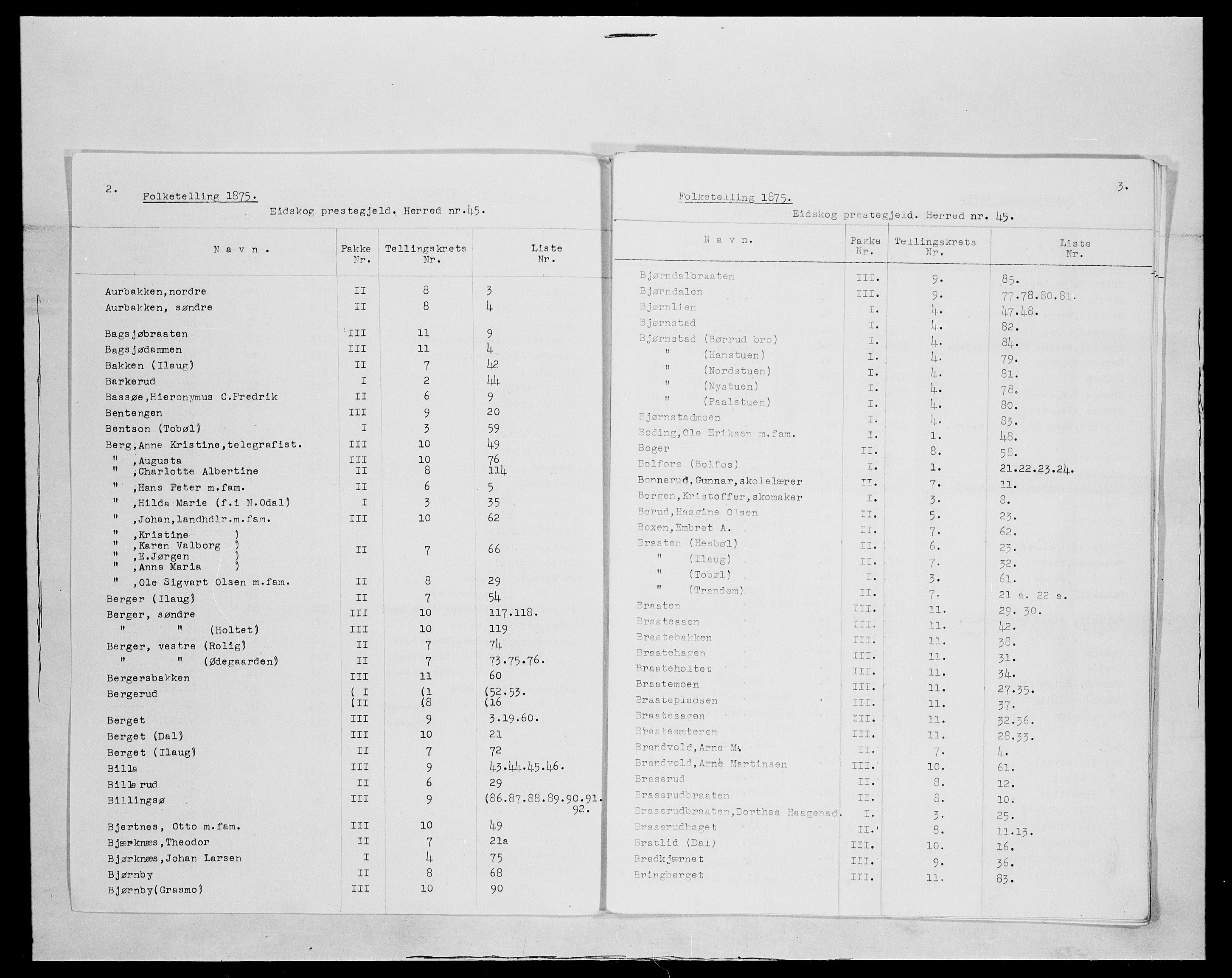 SAH, 1875 census for 0420P Eidskog, 1875, p. 2