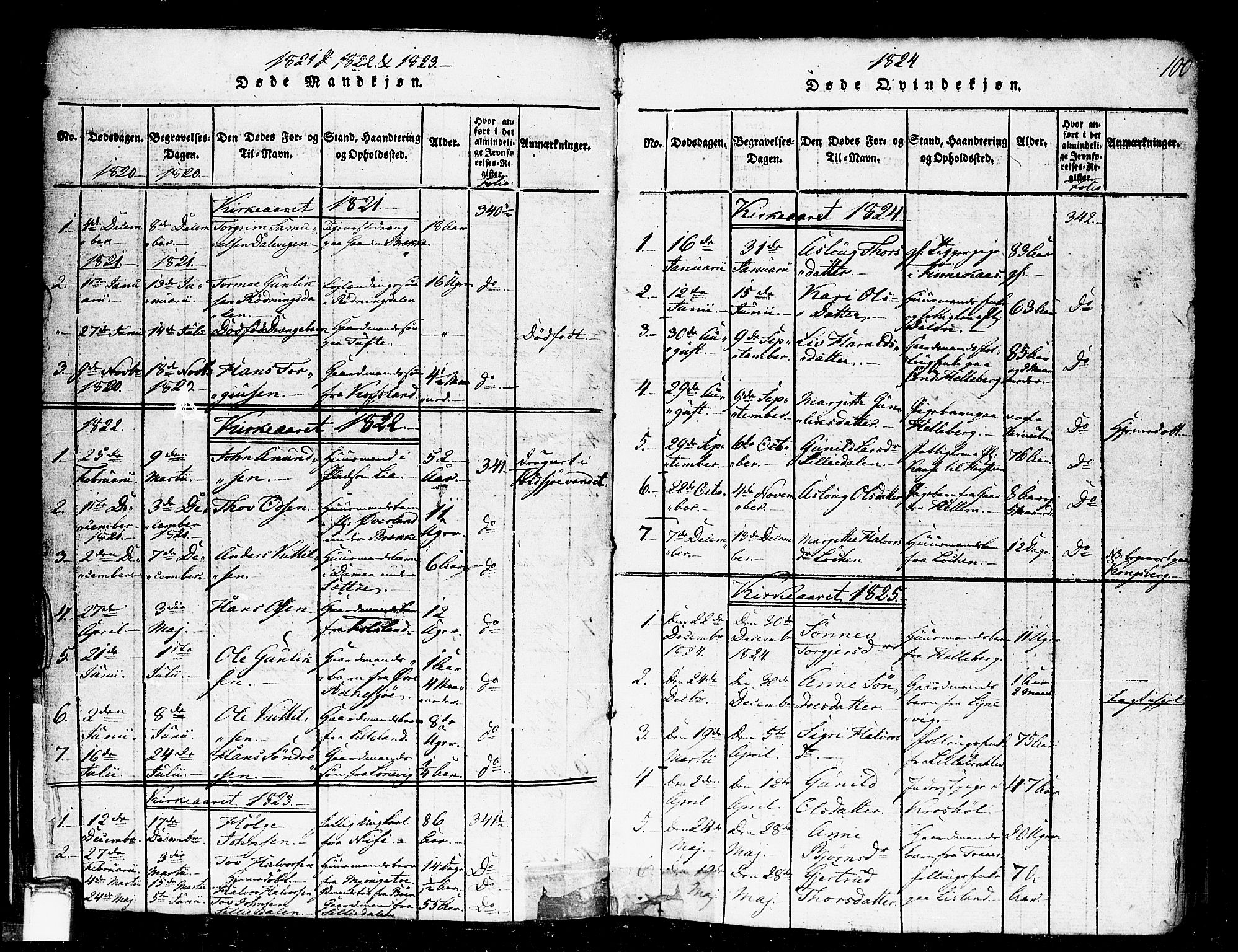 Gransherad kirkebøker, SAKO/A-267/F/Fa/L0001: Parish register (official) no. I 1, 1815-1843, p. 100