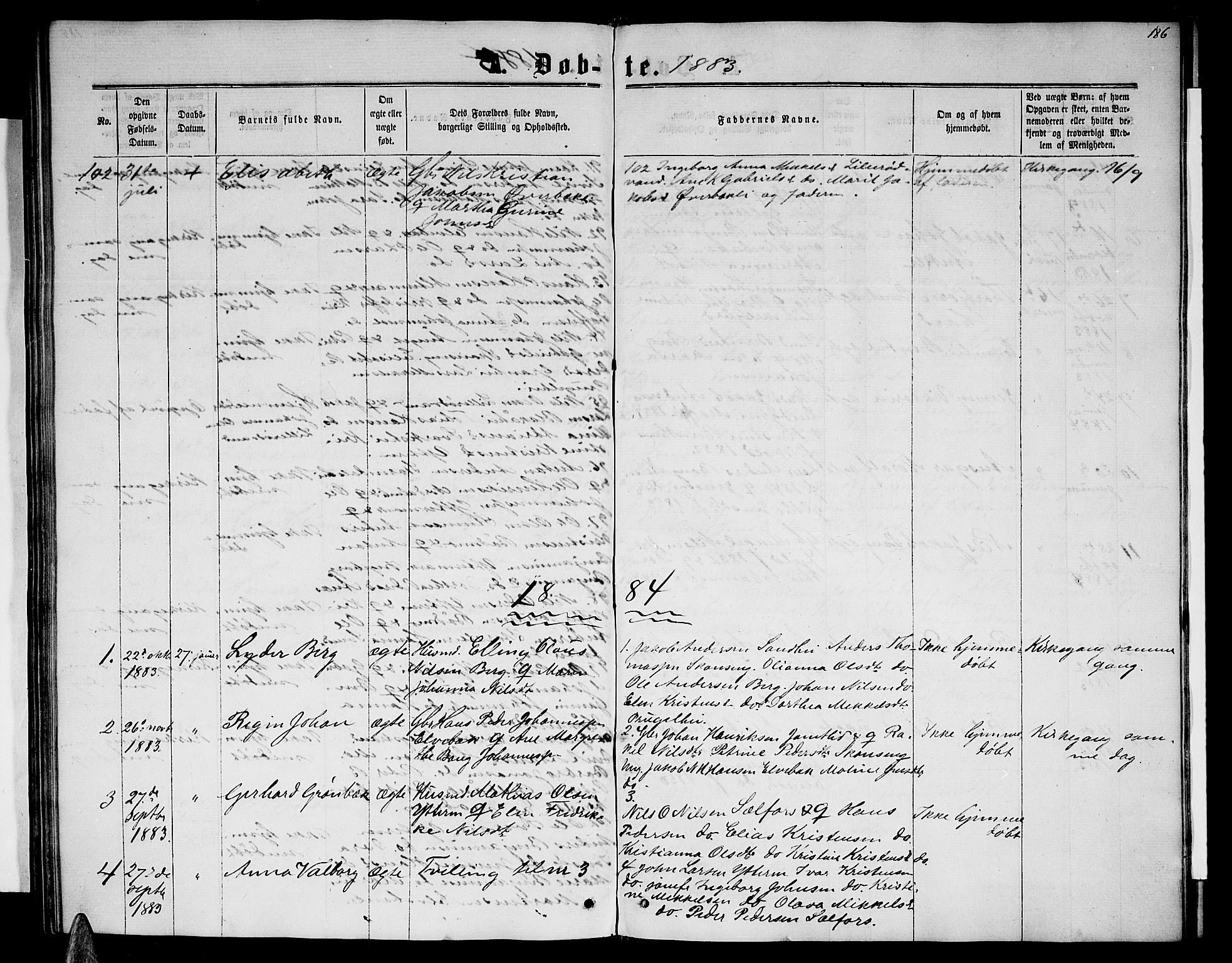 Ministerialprotokoller, klokkerbøker og fødselsregistre - Nordland, SAT/A-1459/827/L0415: Parish register (copy) no. 827C04, 1864-1886, p. 186