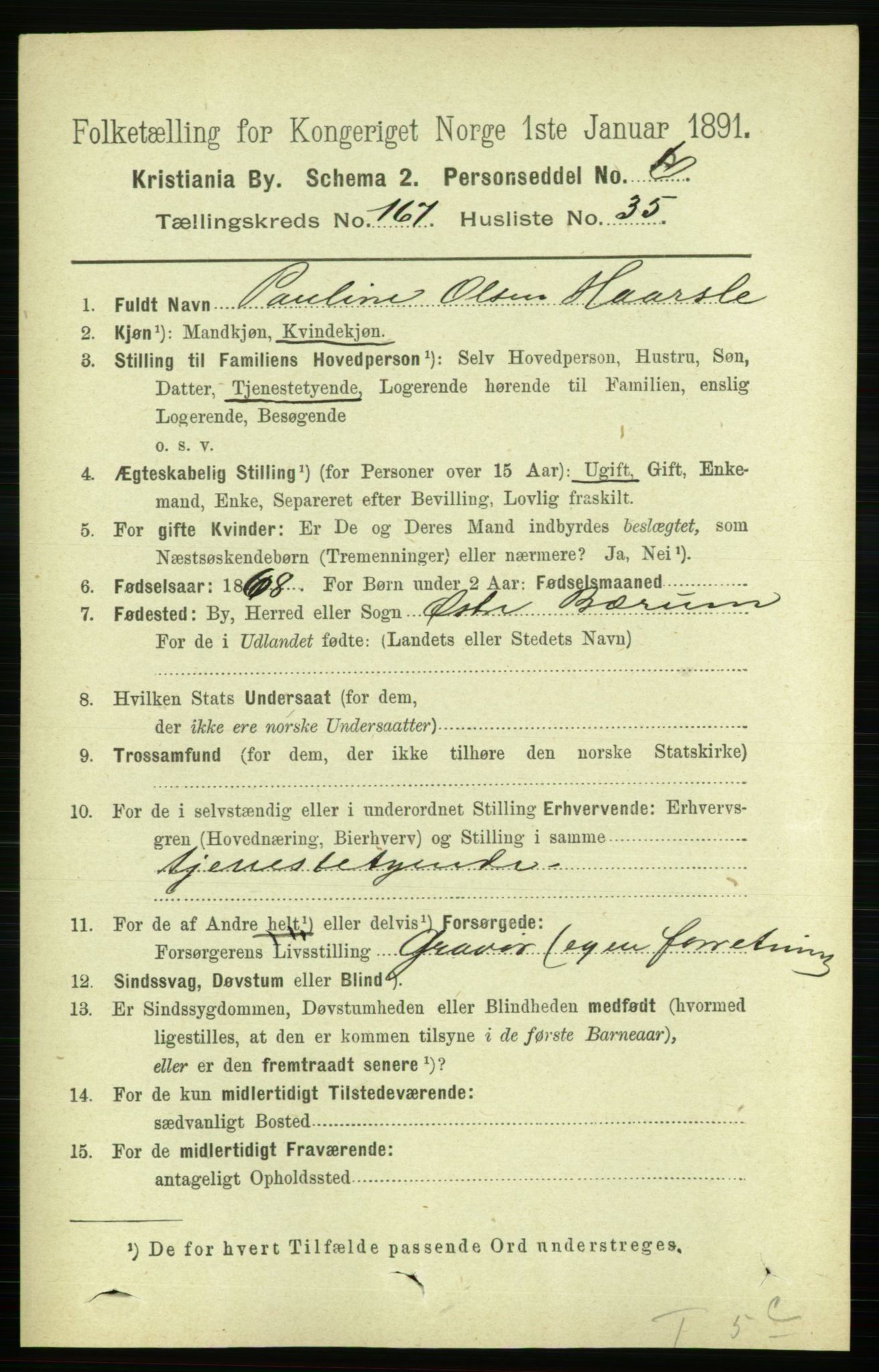 RA, 1891 census for 0301 Kristiania, 1891, p. 98026