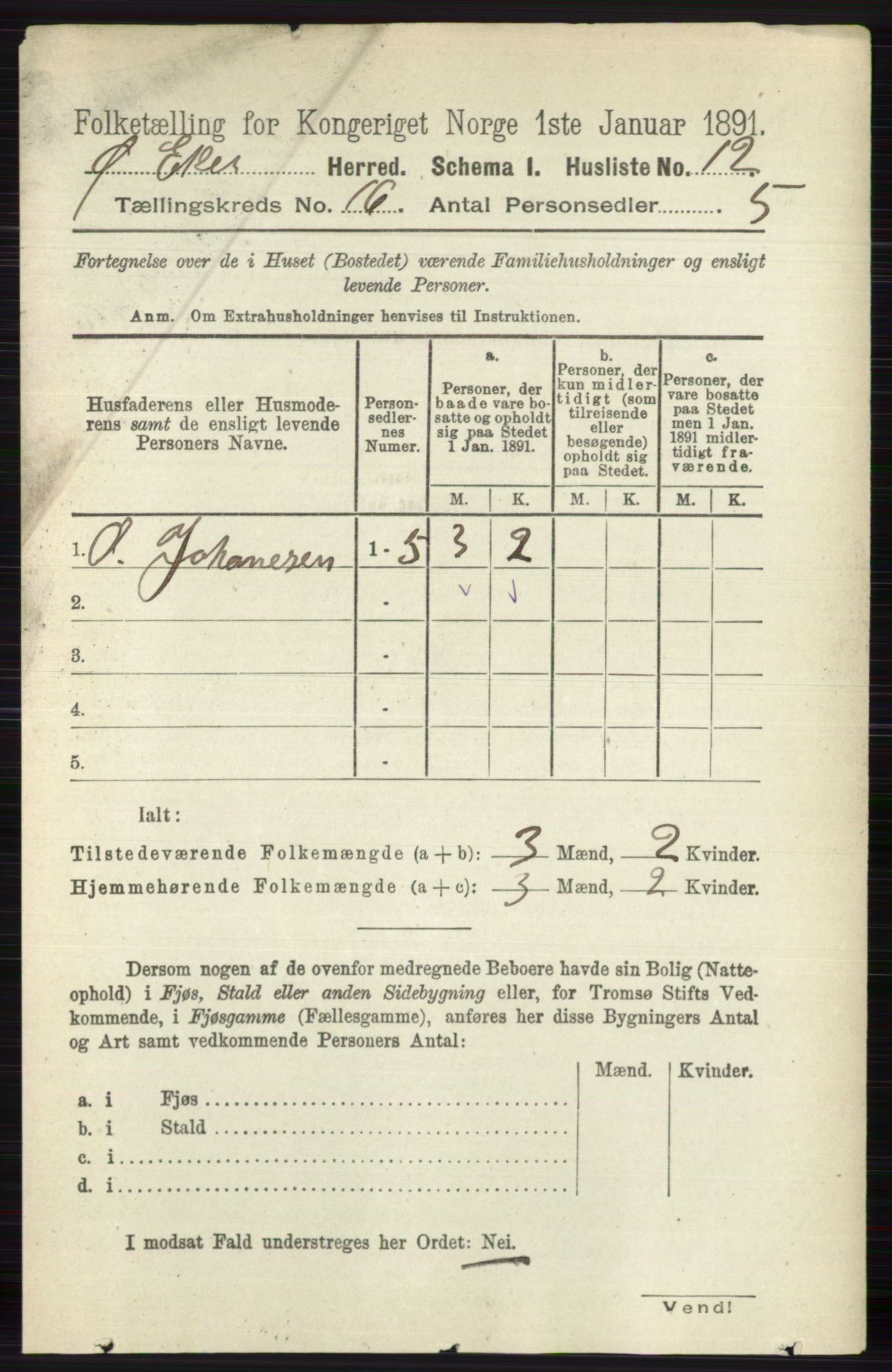 RA, 1891 census for 0624 Øvre Eiker, 1891, p. 7639