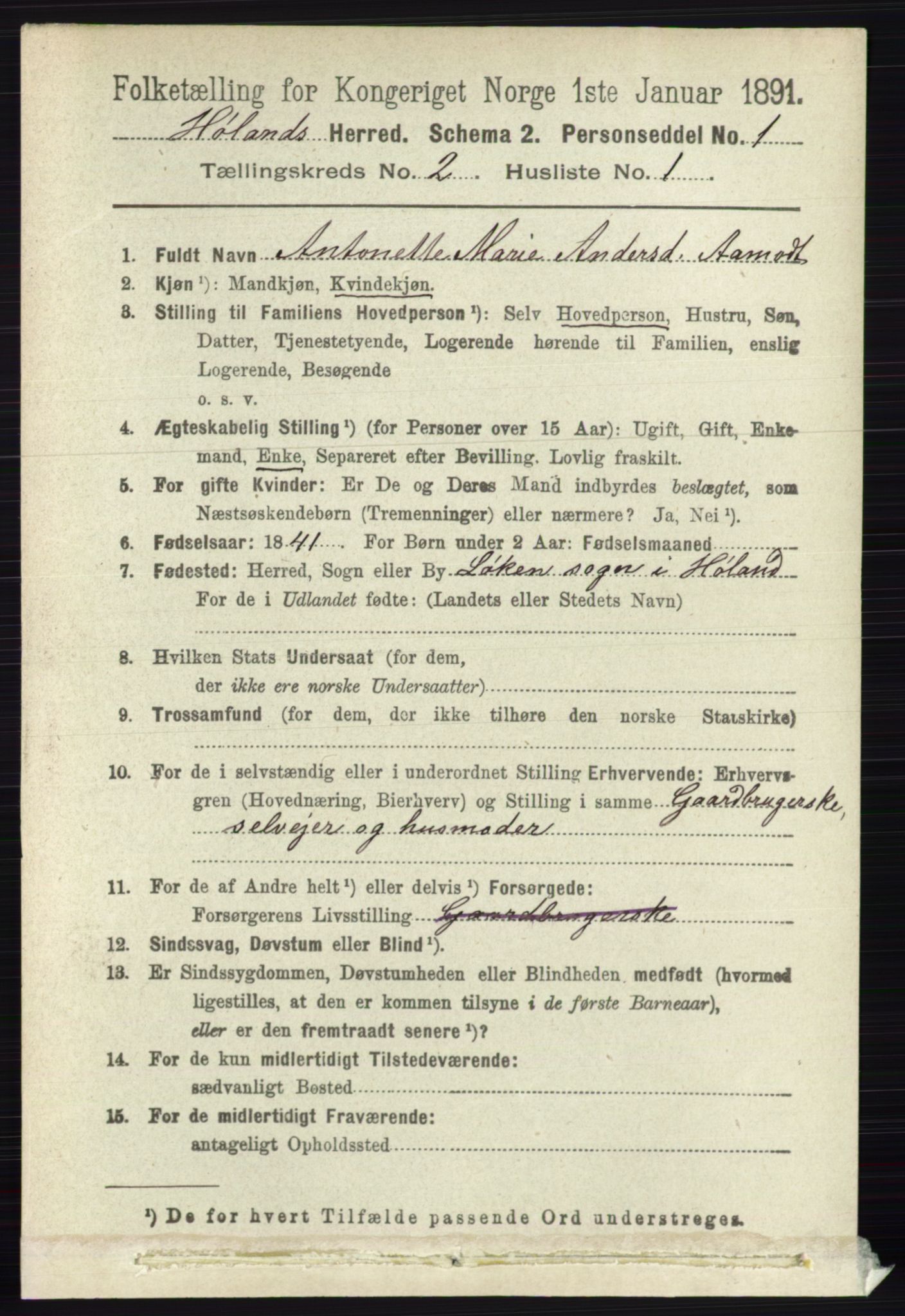 RA, 1891 census for 0221 Høland, 1891, p. 935