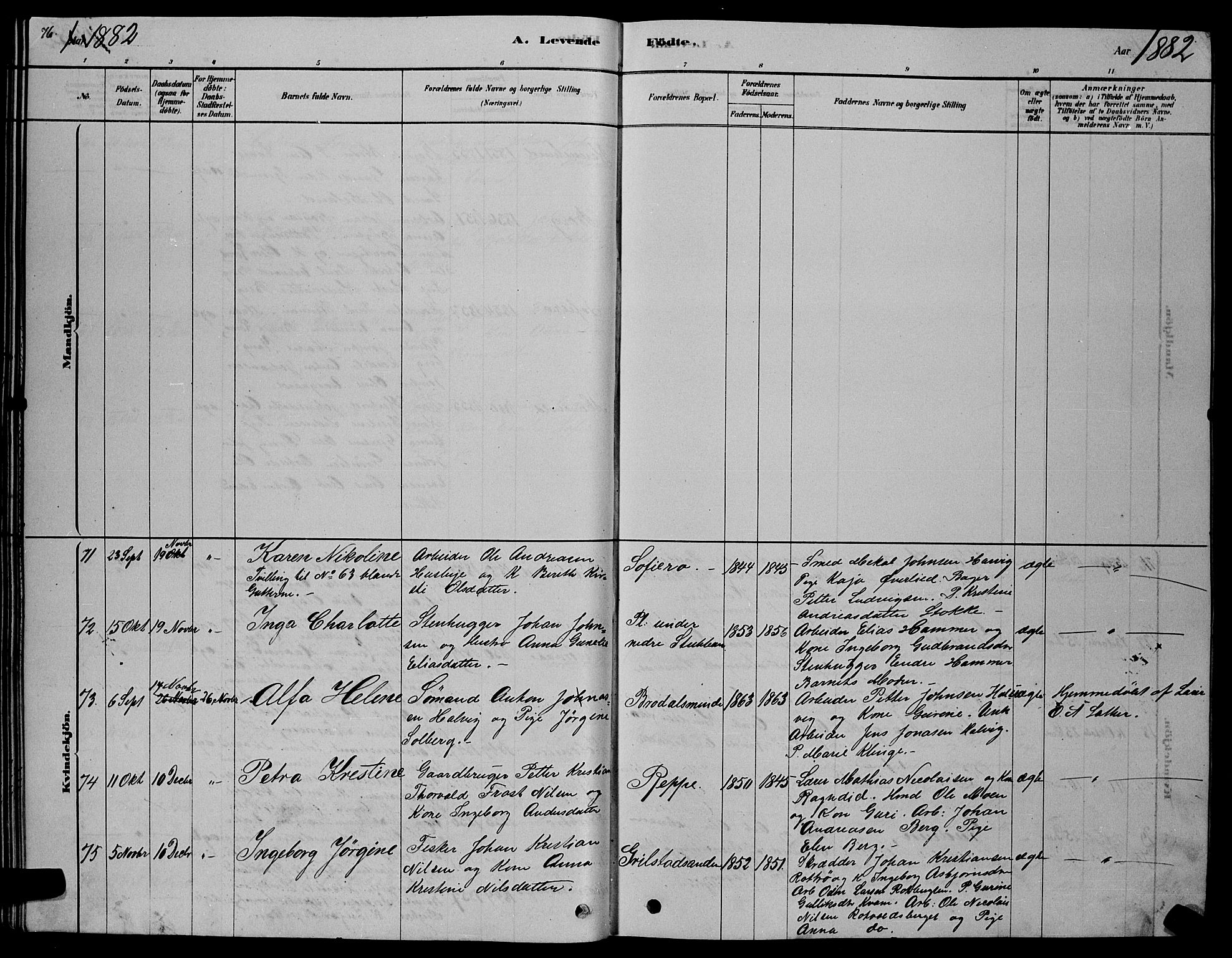 Ministerialprotokoller, klokkerbøker og fødselsregistre - Sør-Trøndelag, AV/SAT-A-1456/606/L0312: Parish register (copy) no. 606C08, 1878-1894, p. 76