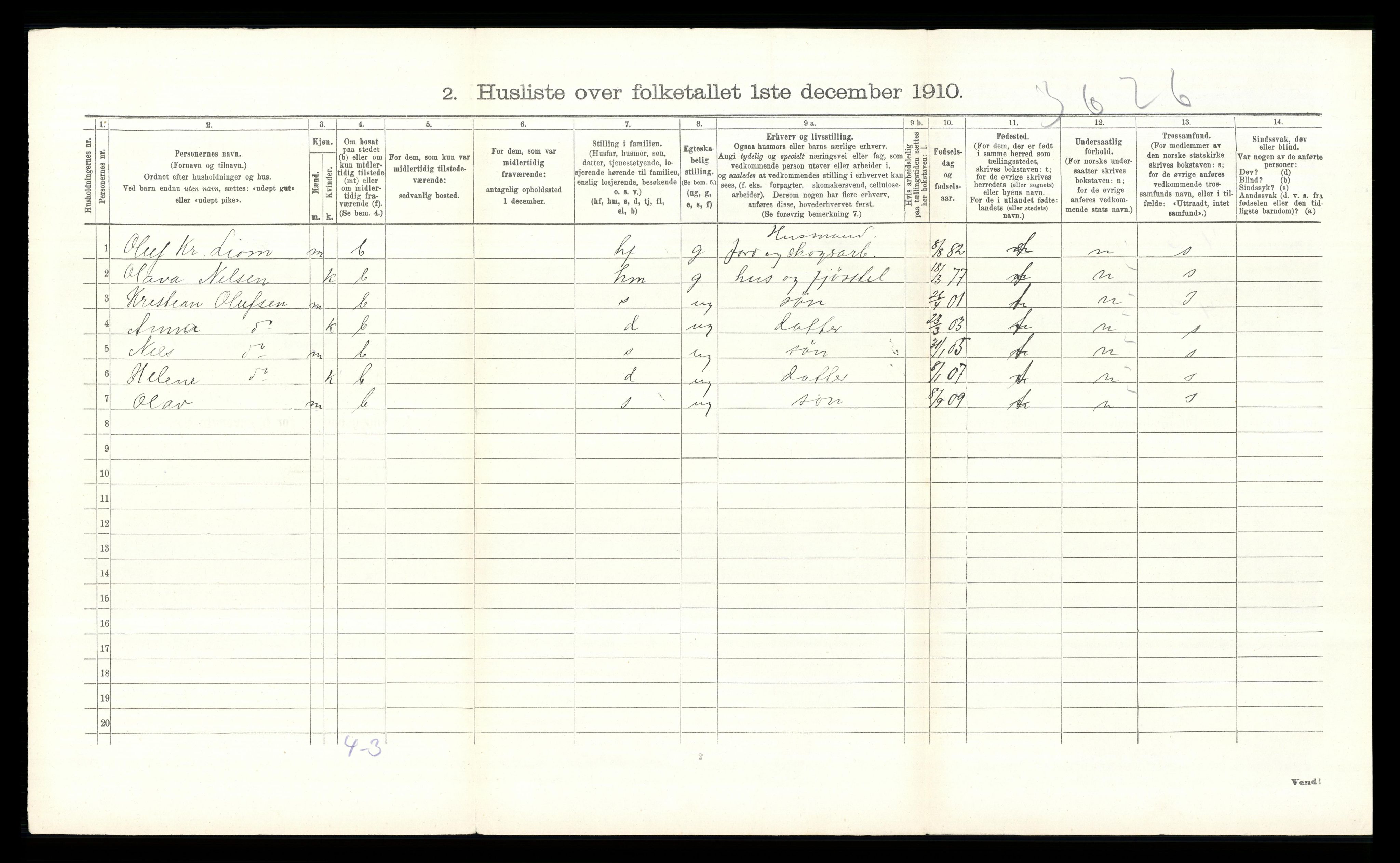 RA, 1910 census for Nordre Land, 1910, p. 1446