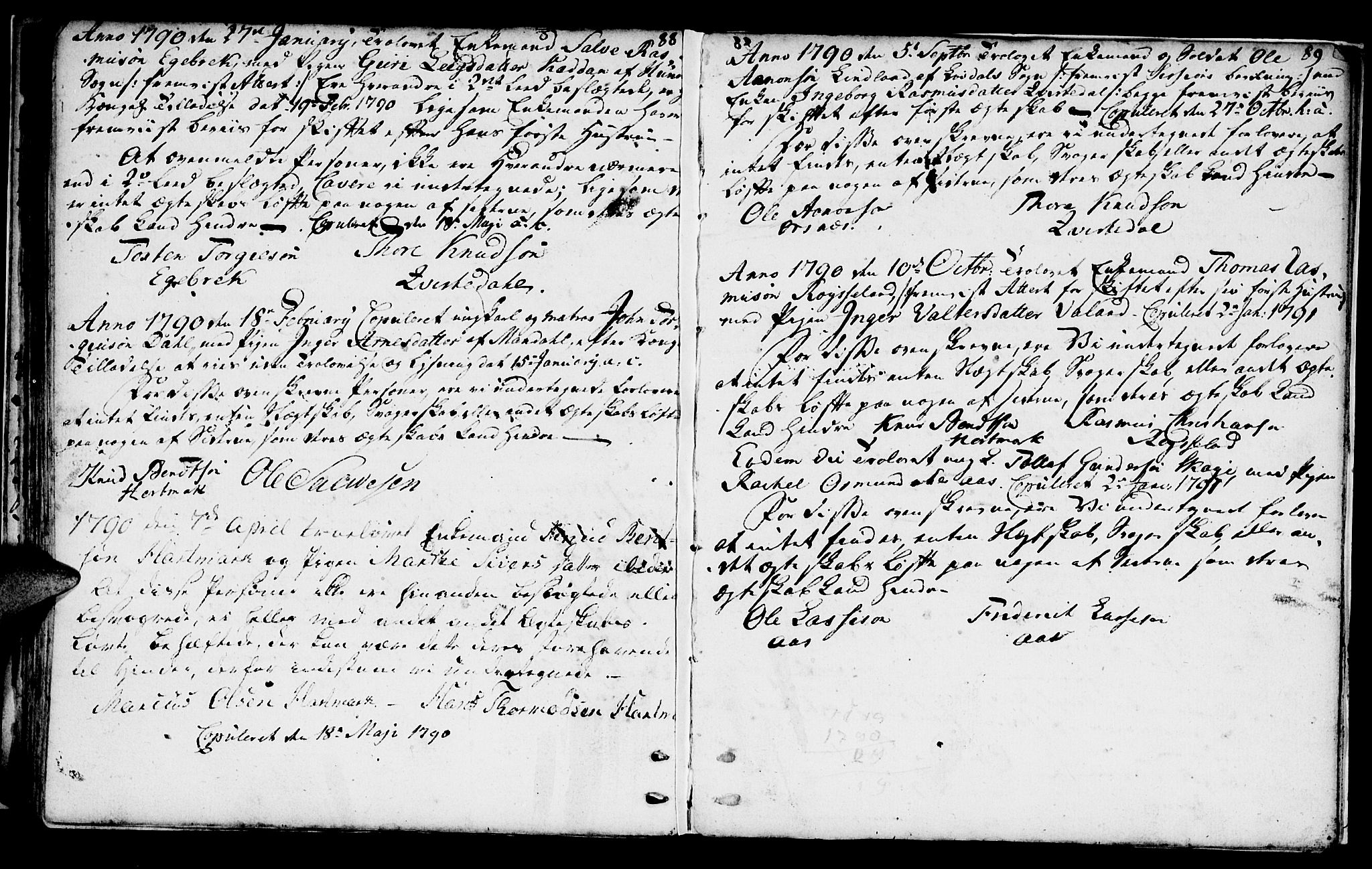 Mandal sokneprestkontor, SAK/1111-0030/F/Fa/Fab/L0002: Parish register (official) no. A 2, 1753-1801, p. 88-89