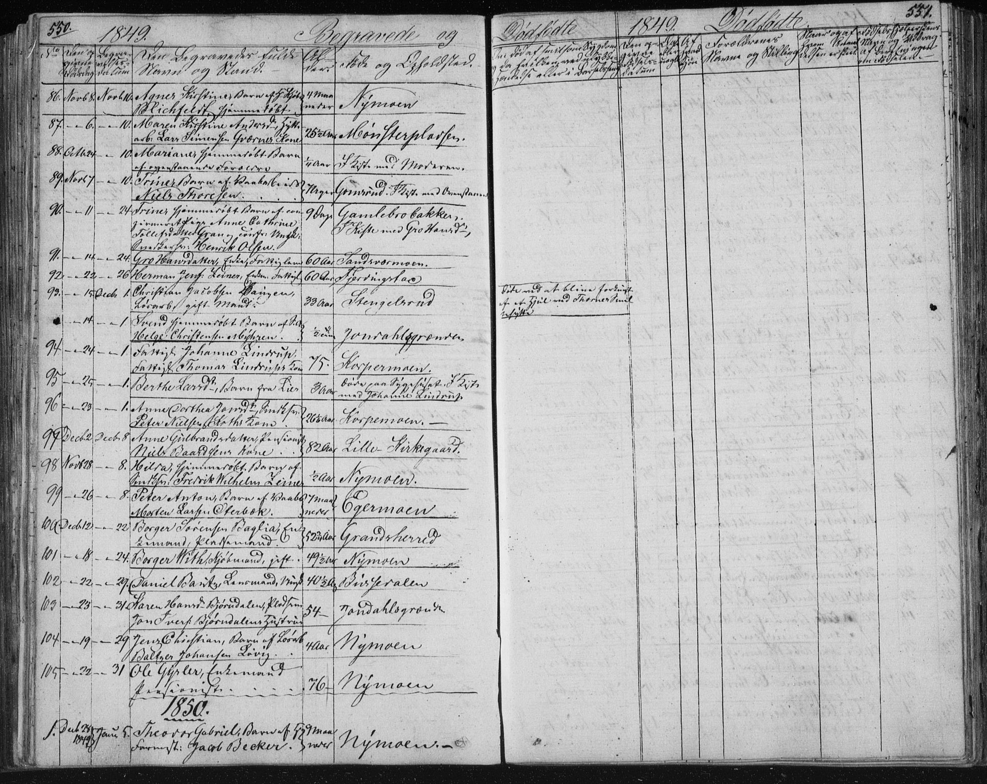 Kongsberg kirkebøker, SAKO/A-22/F/Fa/L0009: Parish register (official) no. I 9, 1839-1858, p. 550-551