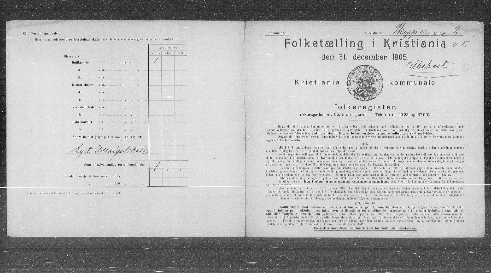 OBA, Municipal Census 1905 for Kristiania, 1905, p. 49510