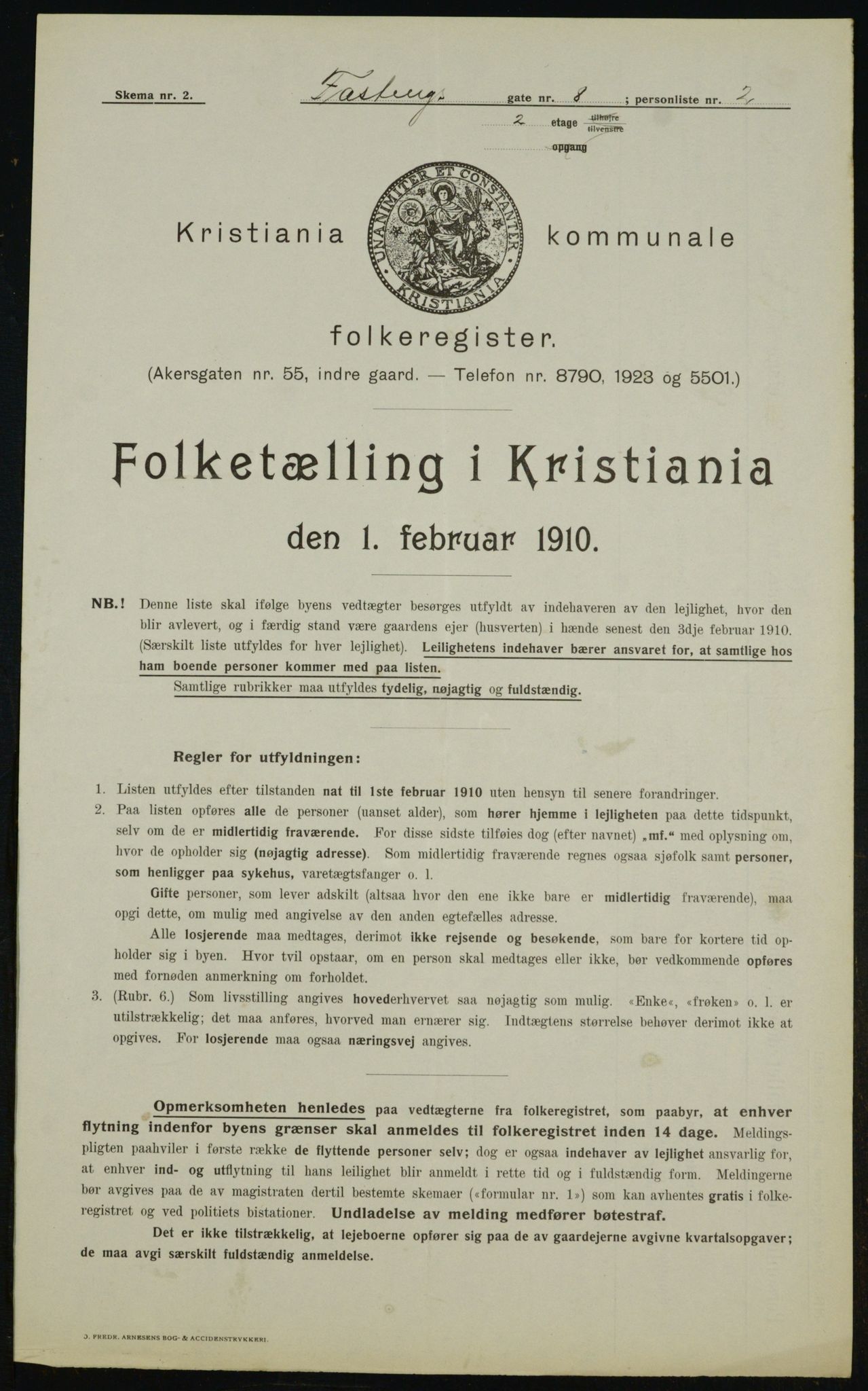 OBA, Municipal Census 1910 for Kristiania, 1910, p. 22228