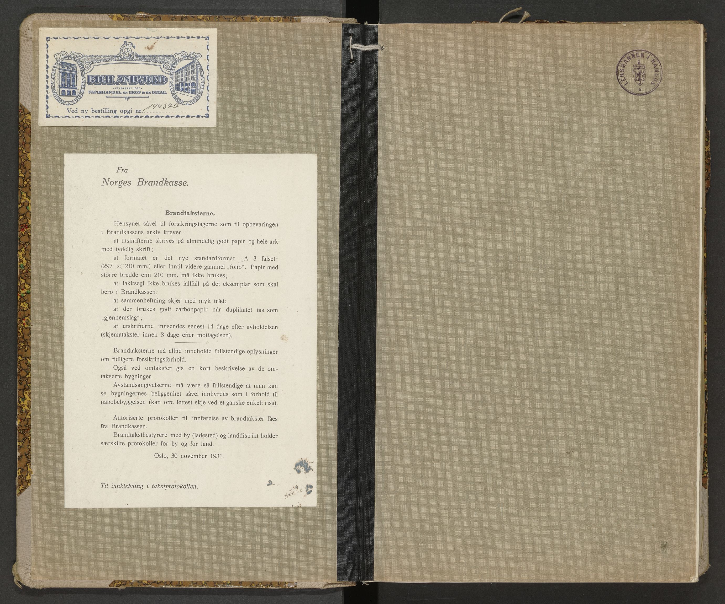 Norges Brannkasse Namsos, SAT/A-5596/Fa/L0004: Branntakstprotokoll, 1944-1950