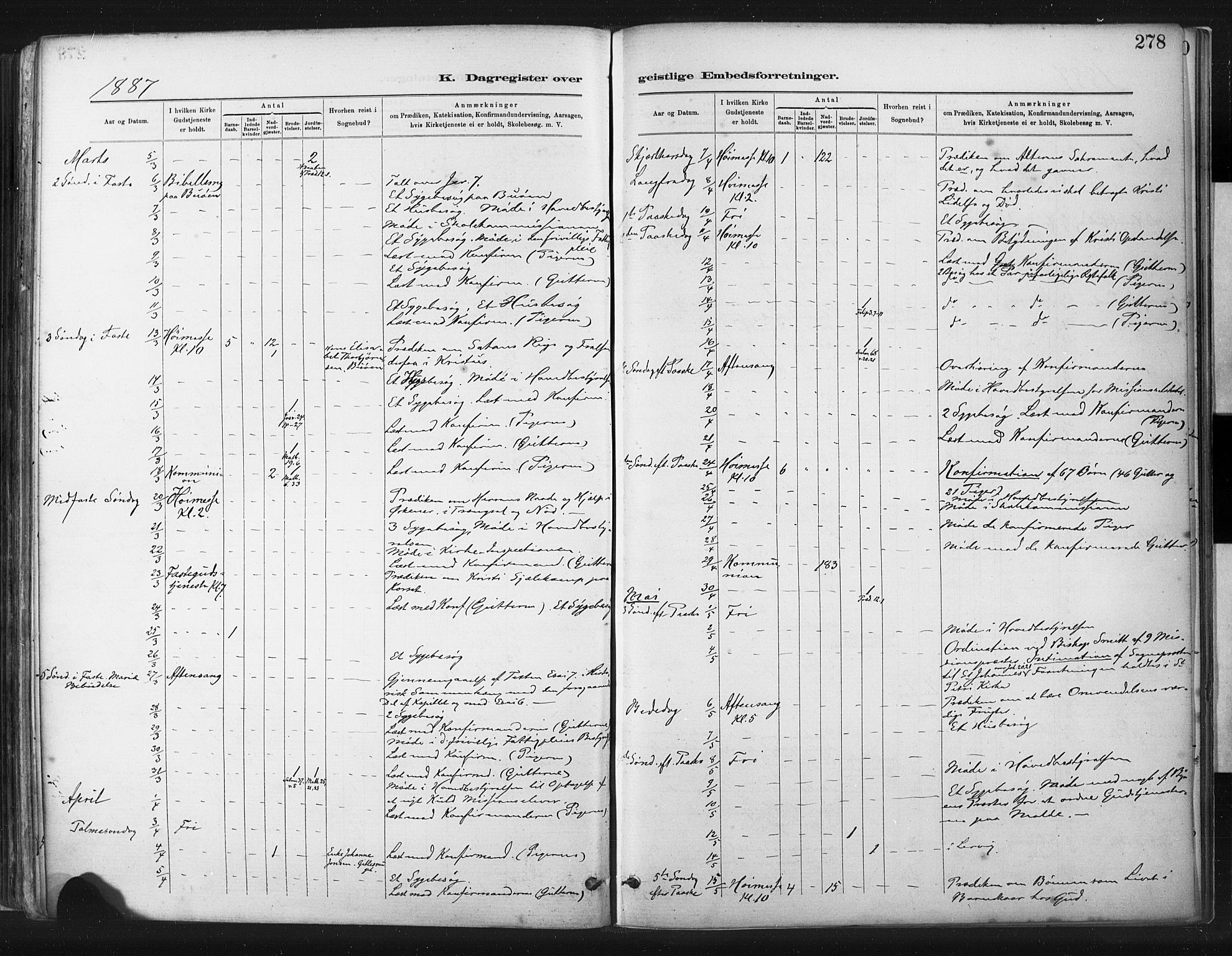 St. Johannes sokneprestkontor, AV/SAST-A-101814/001/30/30BA/L0003: Parish register (official) no. A 3, 1885-1910, p. 278