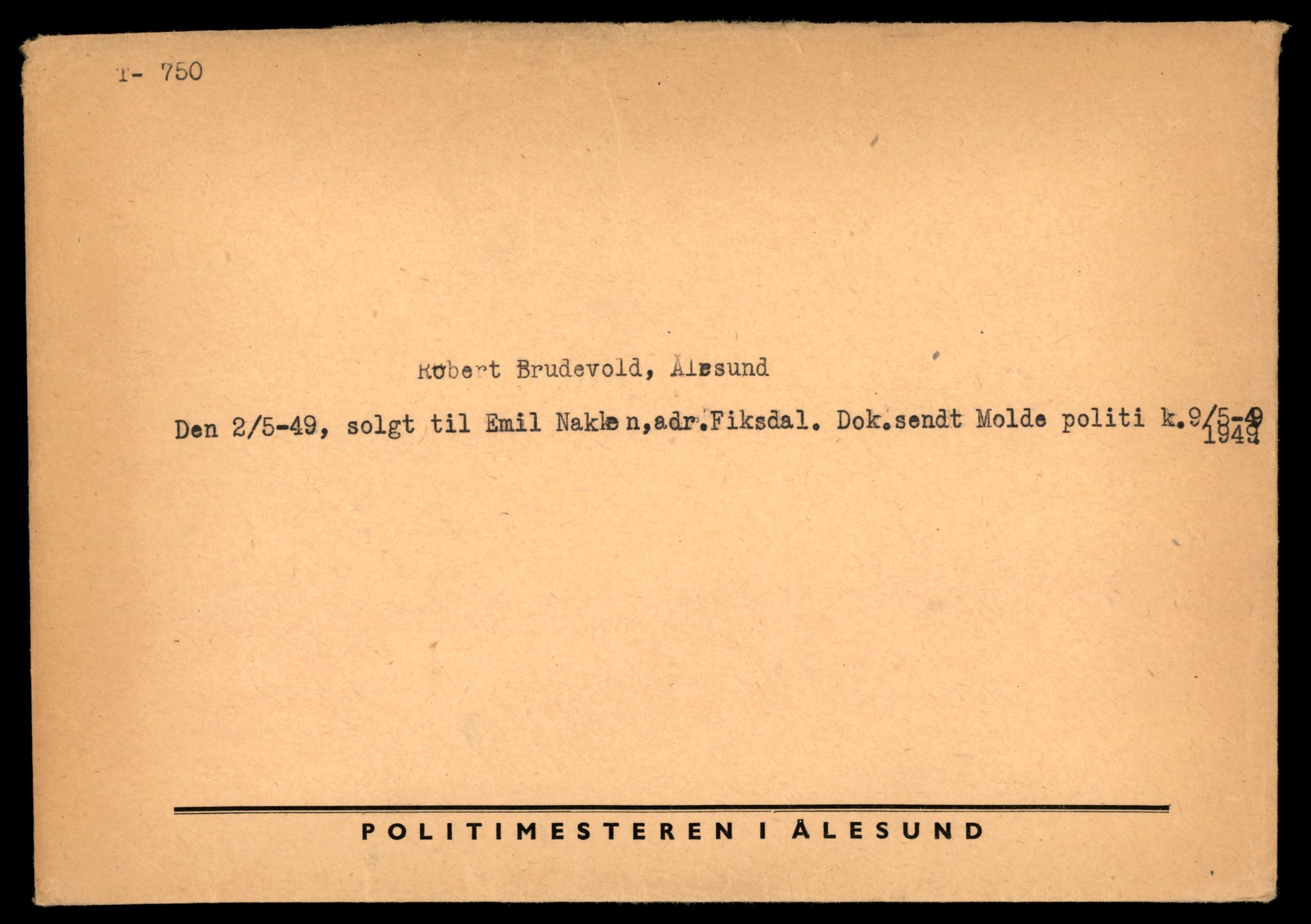 Møre og Romsdal vegkontor - Ålesund trafikkstasjon, AV/SAT-A-4099/F/Fe/L0008: Registreringskort for kjøretøy T 747 - T 894, 1927-1998, p. 165