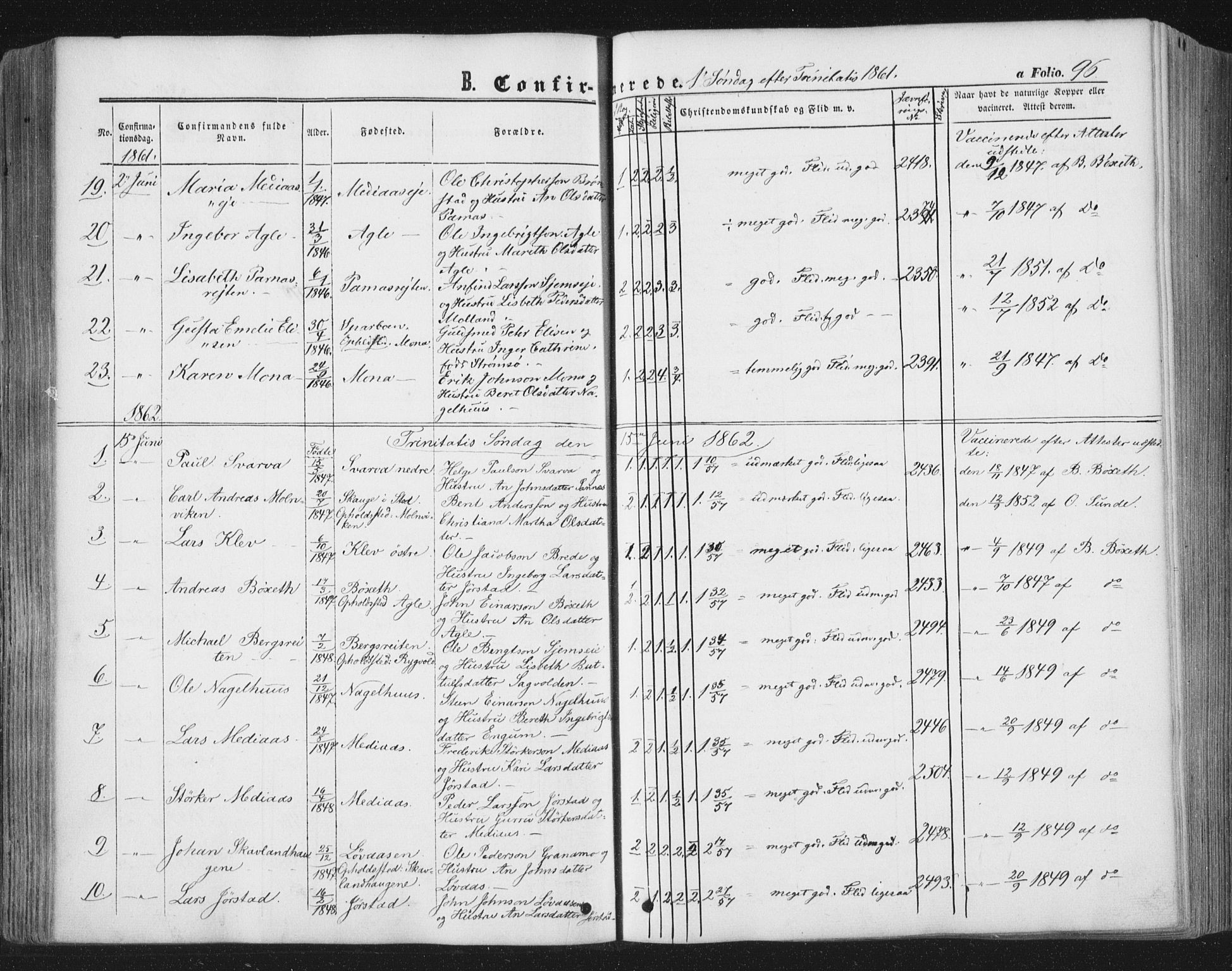 Ministerialprotokoller, klokkerbøker og fødselsregistre - Nord-Trøndelag, SAT/A-1458/749/L0472: Parish register (official) no. 749A06, 1857-1873, p. 96