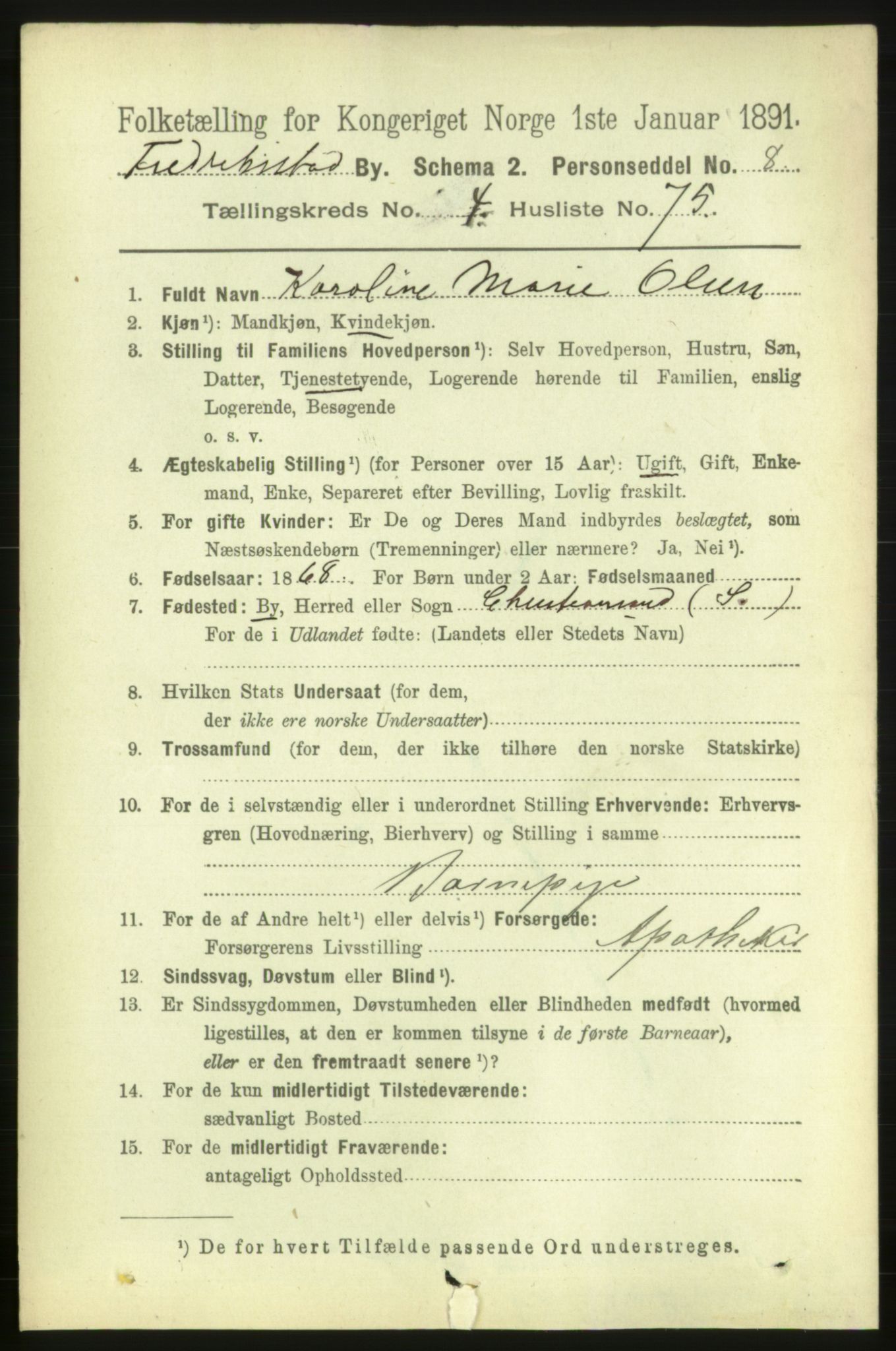 RA, 1891 census for 0103 Fredrikstad, 1891, p. 6829