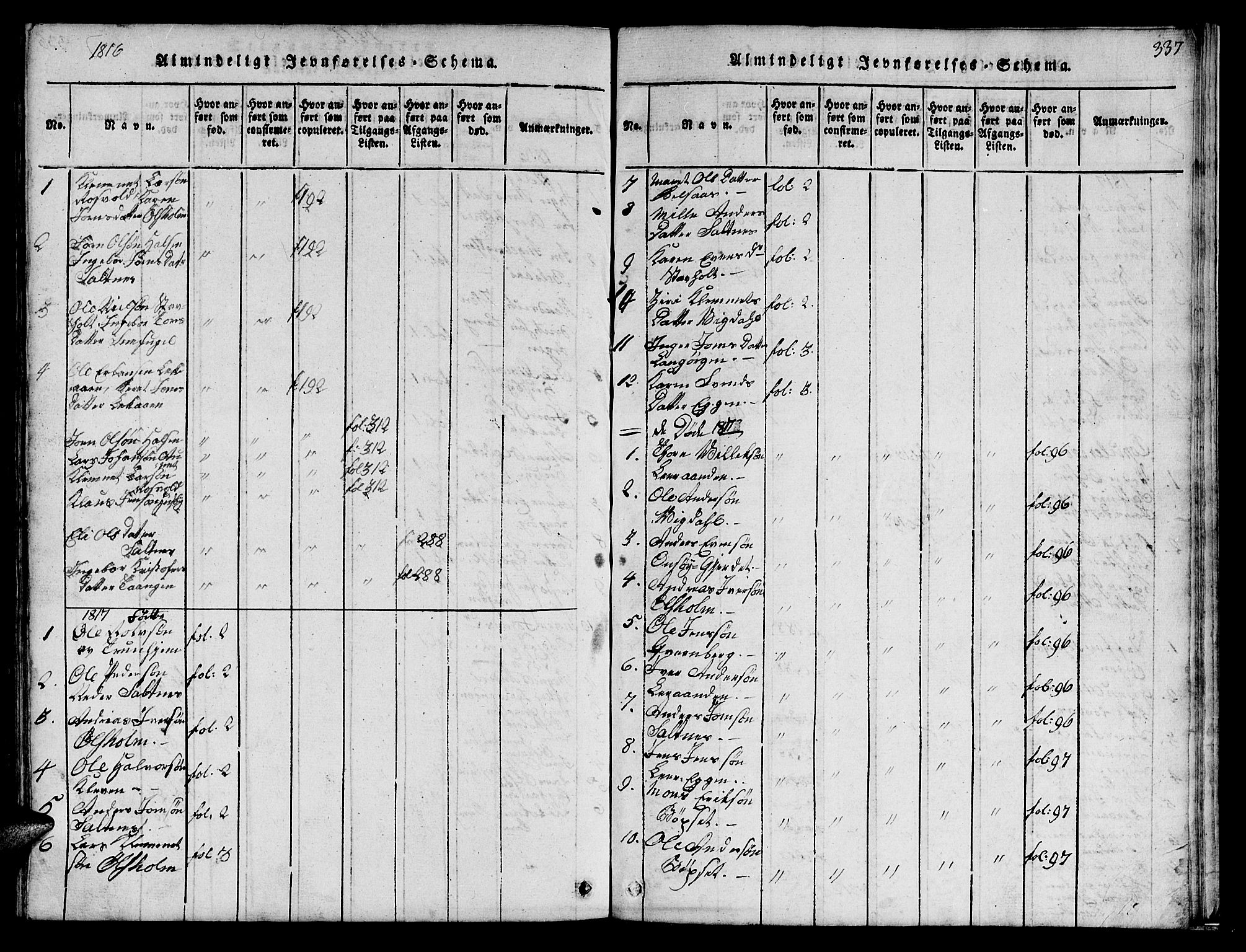 Ministerialprotokoller, klokkerbøker og fødselsregistre - Sør-Trøndelag, AV/SAT-A-1456/666/L0788: Parish register (copy) no. 666C01, 1816-1847, p. 337