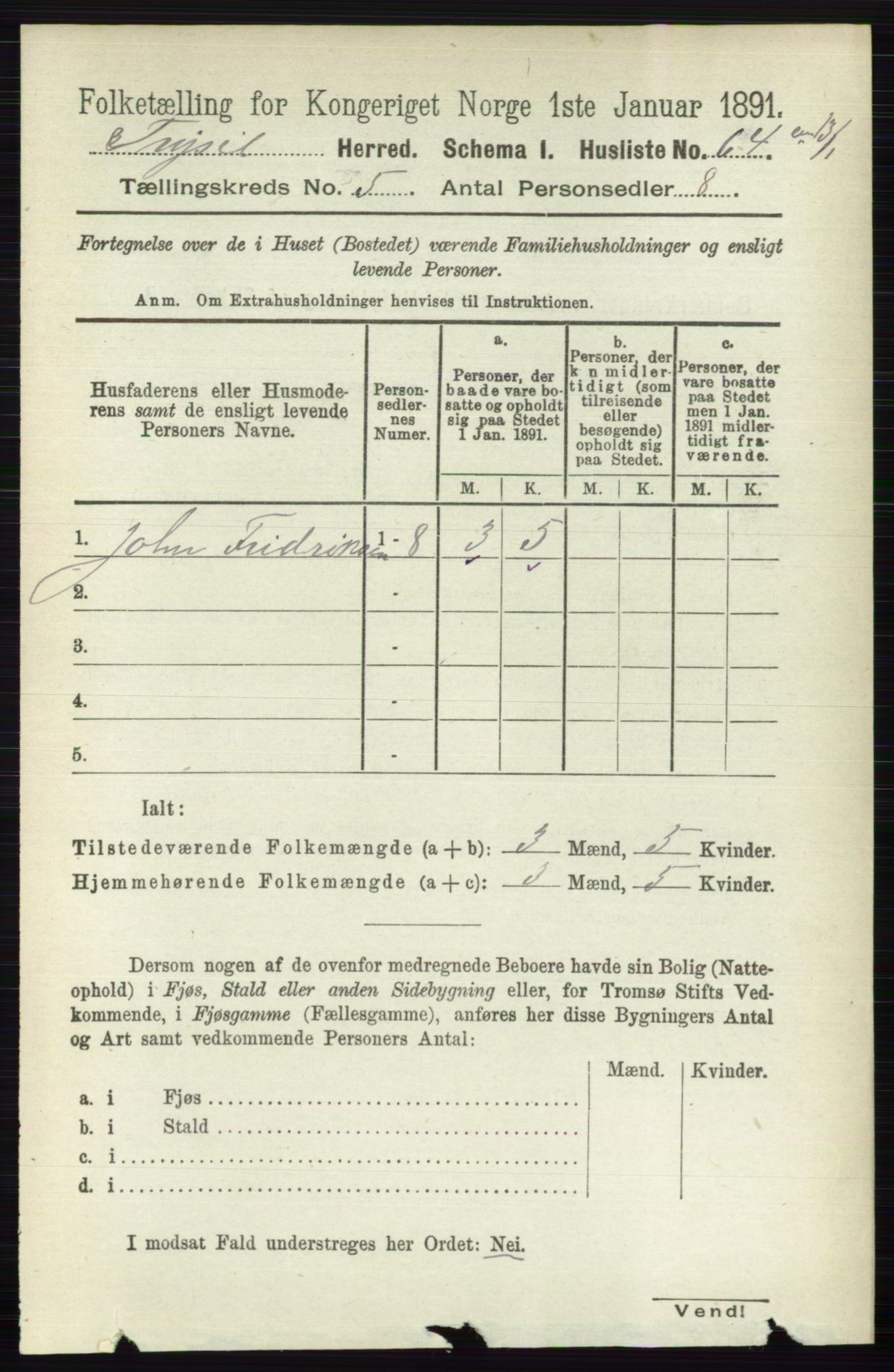 RA, 1891 census for 0428 Trysil, 1891, p. 2298