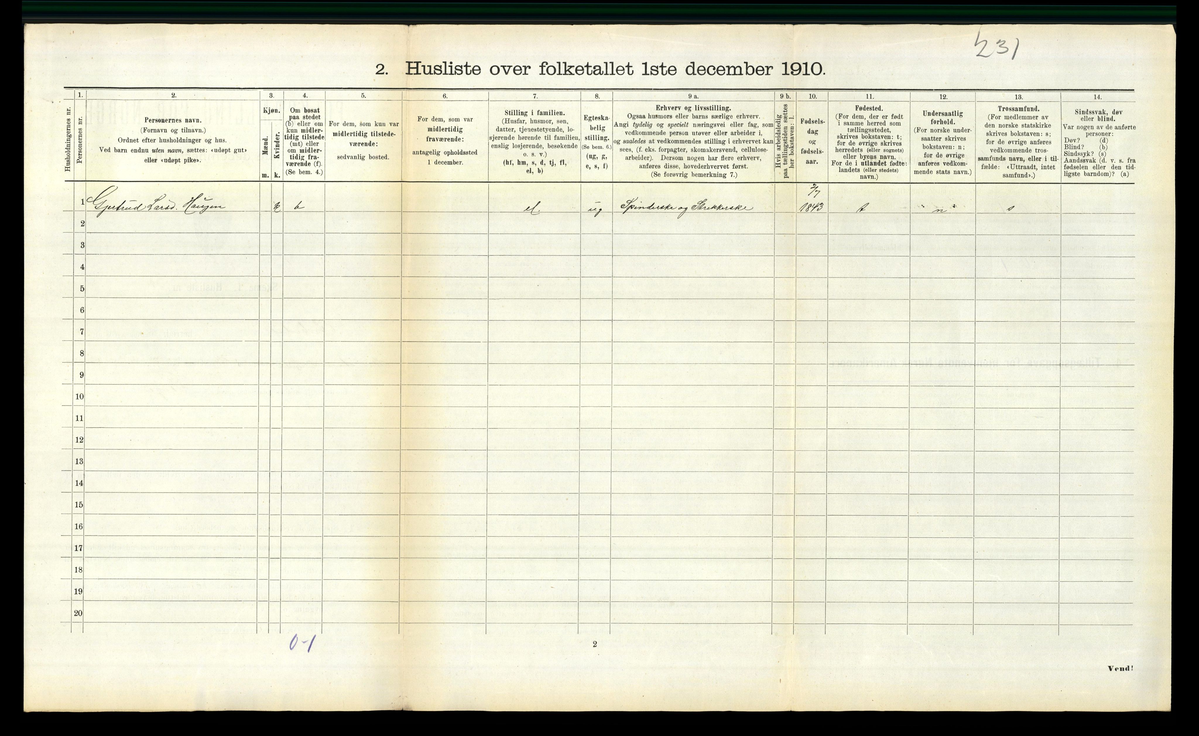 RA, 1910 census for Orkdal, 1910, p. 2010