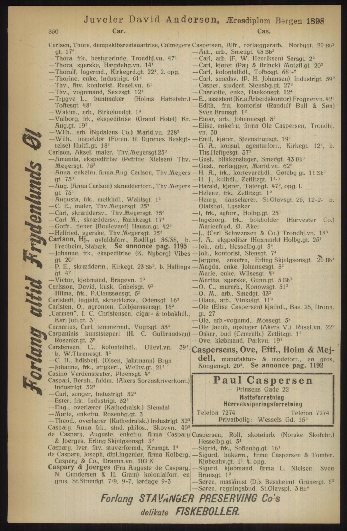 Kristiania/Oslo adressebok, PUBL/-, 1914, p. 350