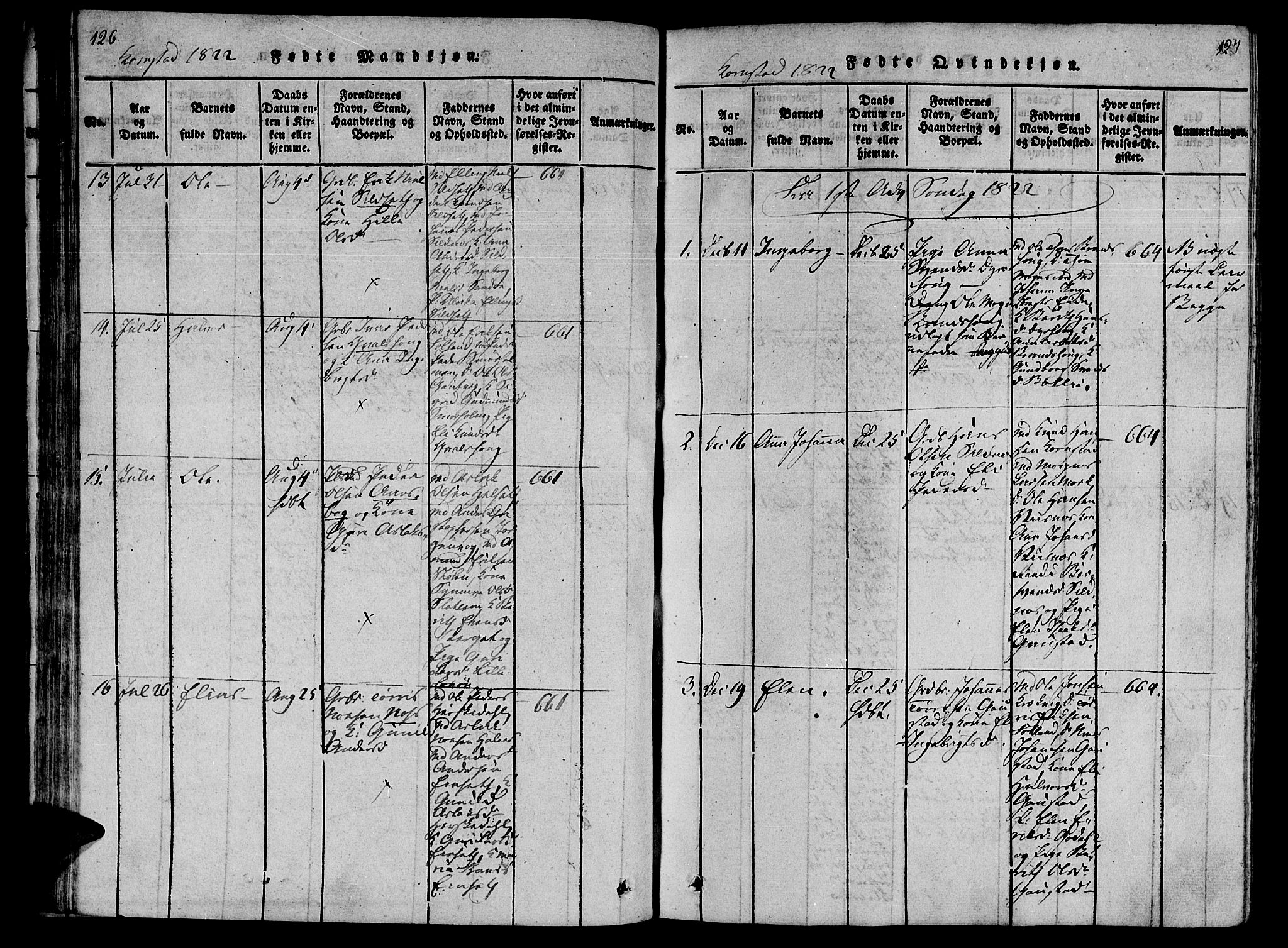 Ministerialprotokoller, klokkerbøker og fødselsregistre - Møre og Romsdal, SAT/A-1454/568/L0800: Parish register (official) no. 568A09 /3, 1820-1830, p. 126-127