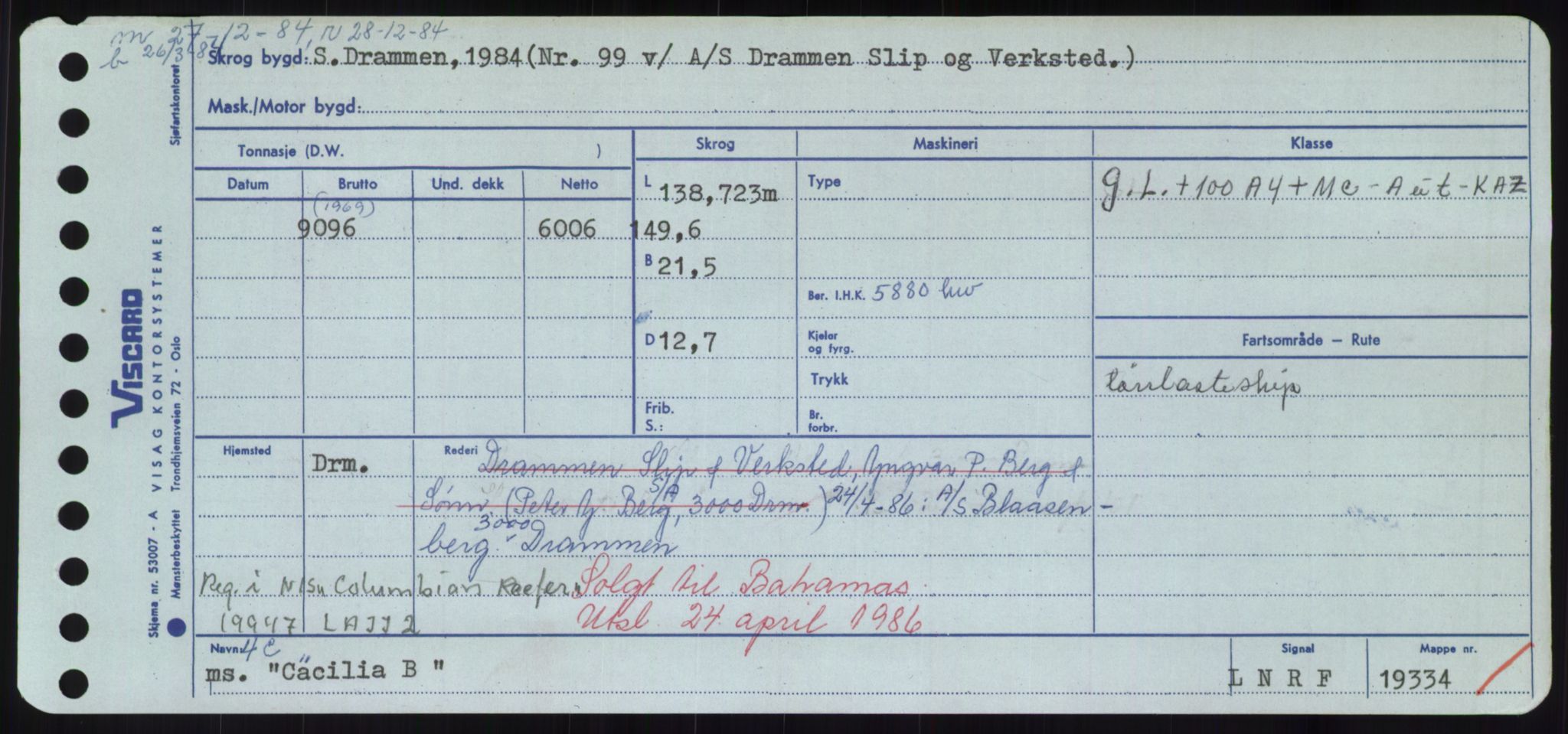 Sjøfartsdirektoratet med forløpere, Skipsmålingen, RA/S-1627/H/Hd/L0008: Fartøy, C-D, p. 303