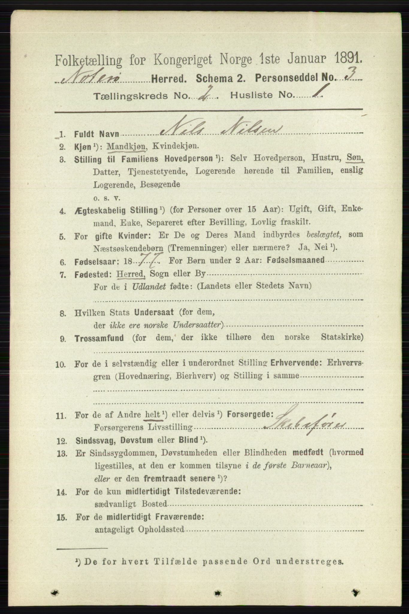 RA, 1891 census for 0722 Nøtterøy, 1891, p. 844