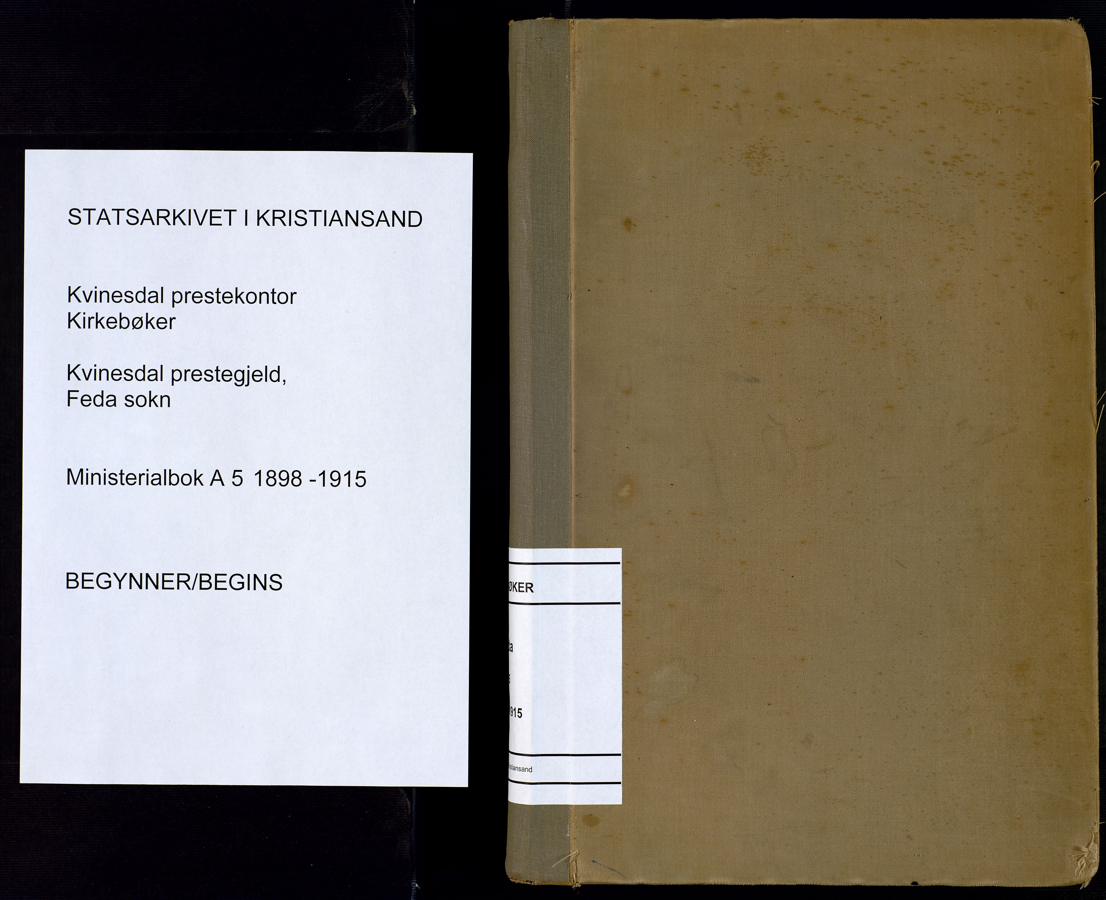 Kvinesdal sokneprestkontor, SAK/1111-0026/F/Fa/Faa/L0005: Parish register (official) no. A 5, 1898-1915