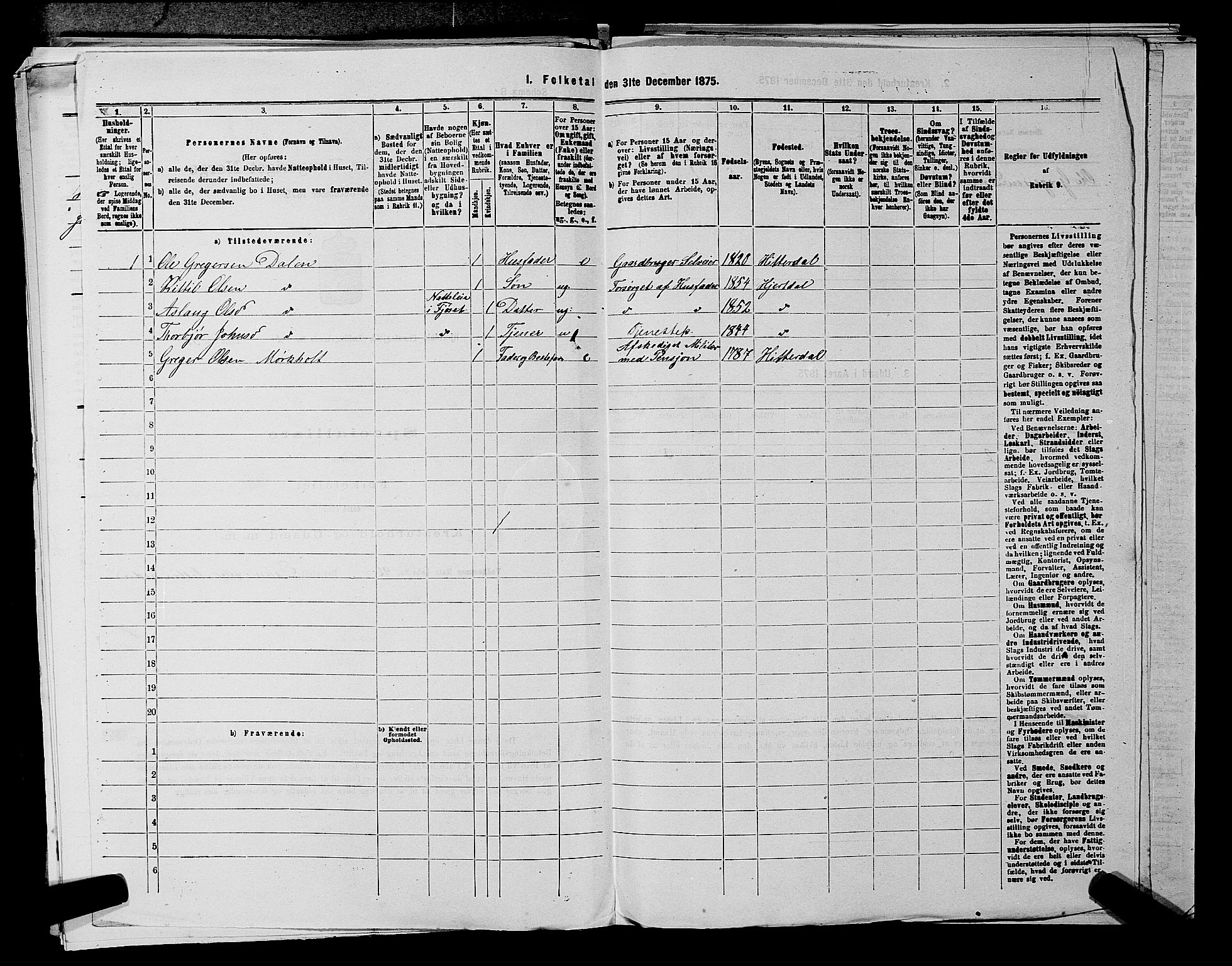 SAKO, 1875 census for 0827P Hjartdal, 1875, p. 326