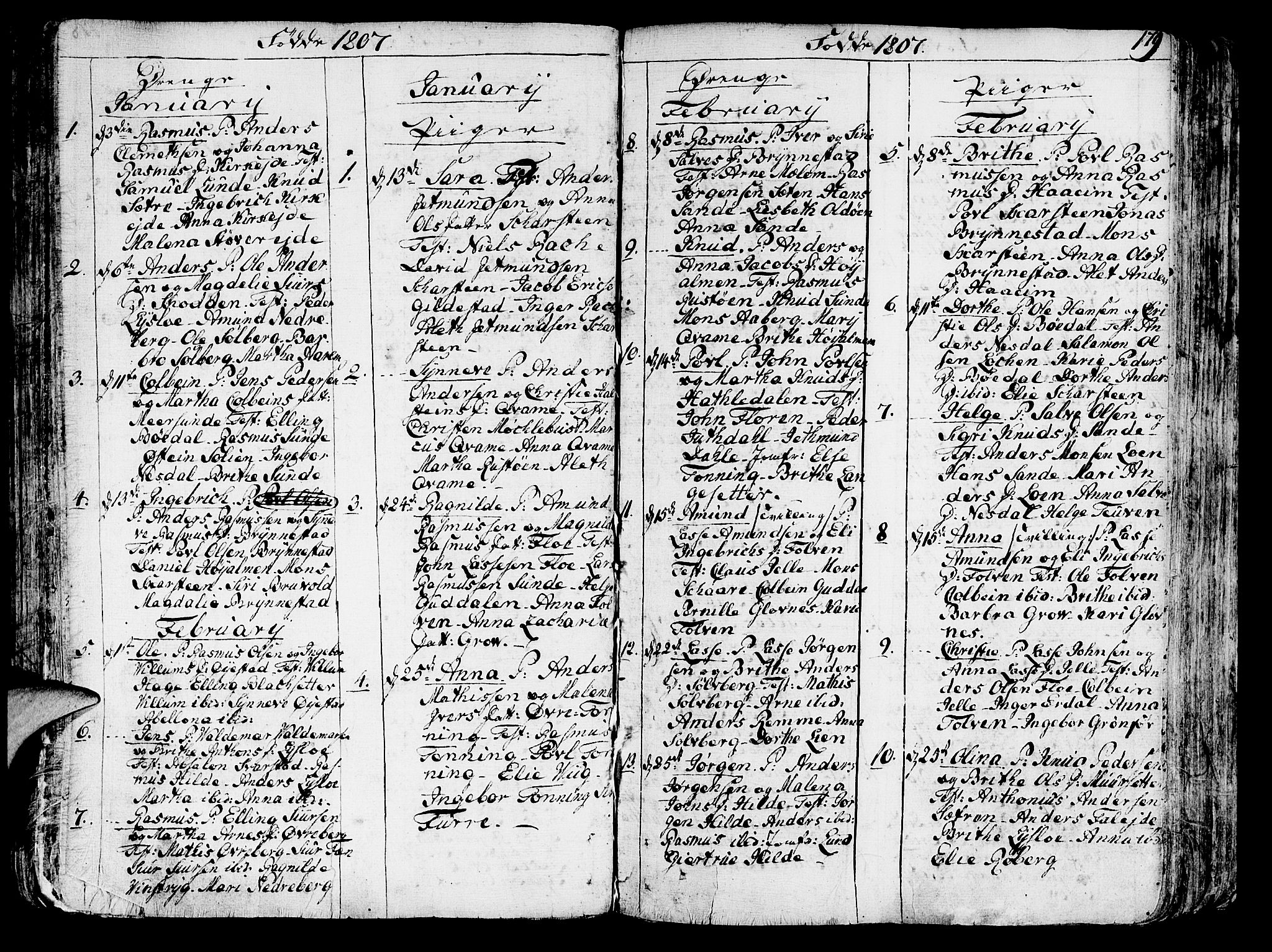 Innvik sokneprestembete, SAB/A-80501: Parish register (official) no. A 1, 1750-1816, p. 179