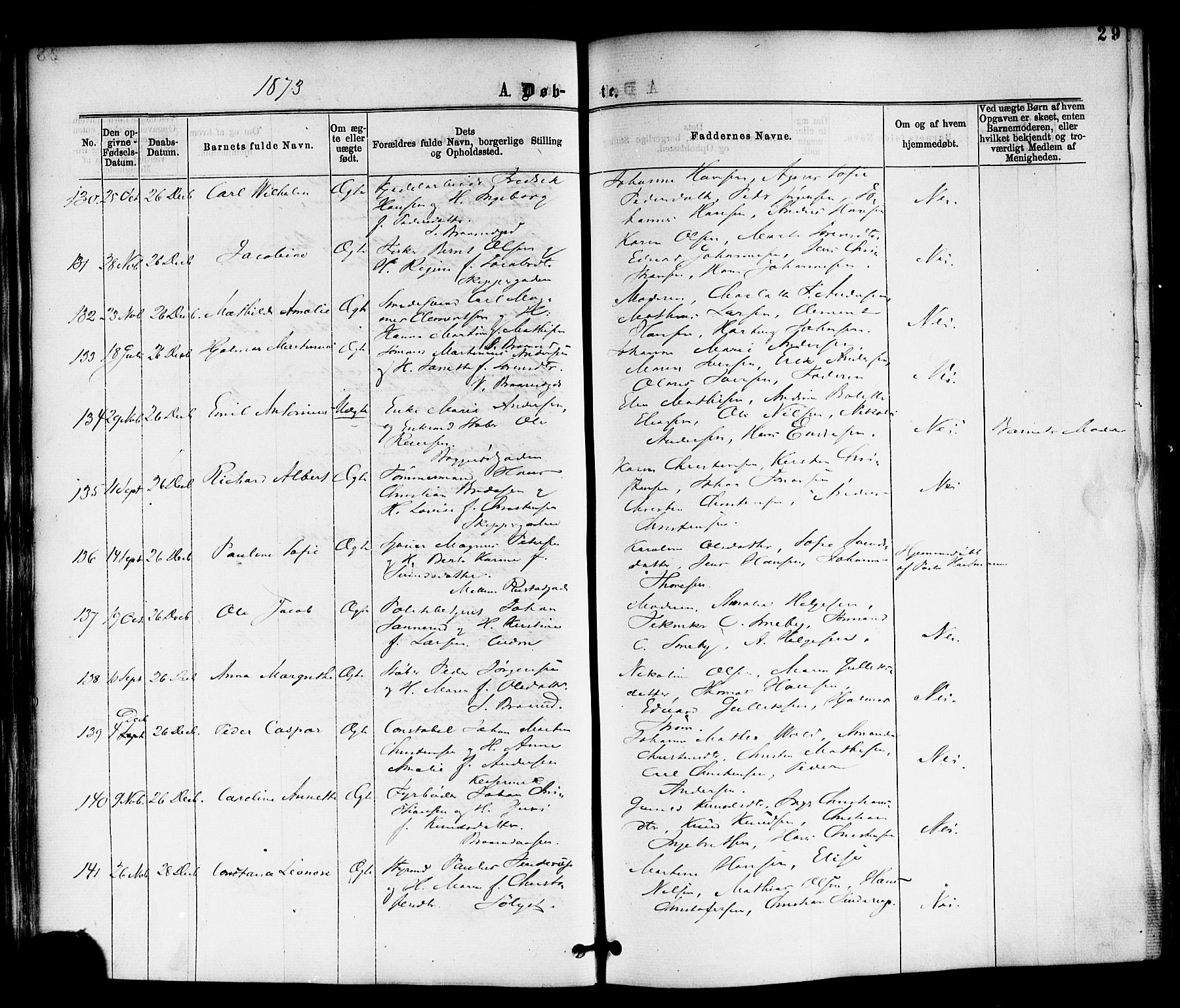 Horten kirkebøker, AV/SAKO-A-348/F/Fa/L0002: Parish register (official) no. 2, 1872-1877, p. 29