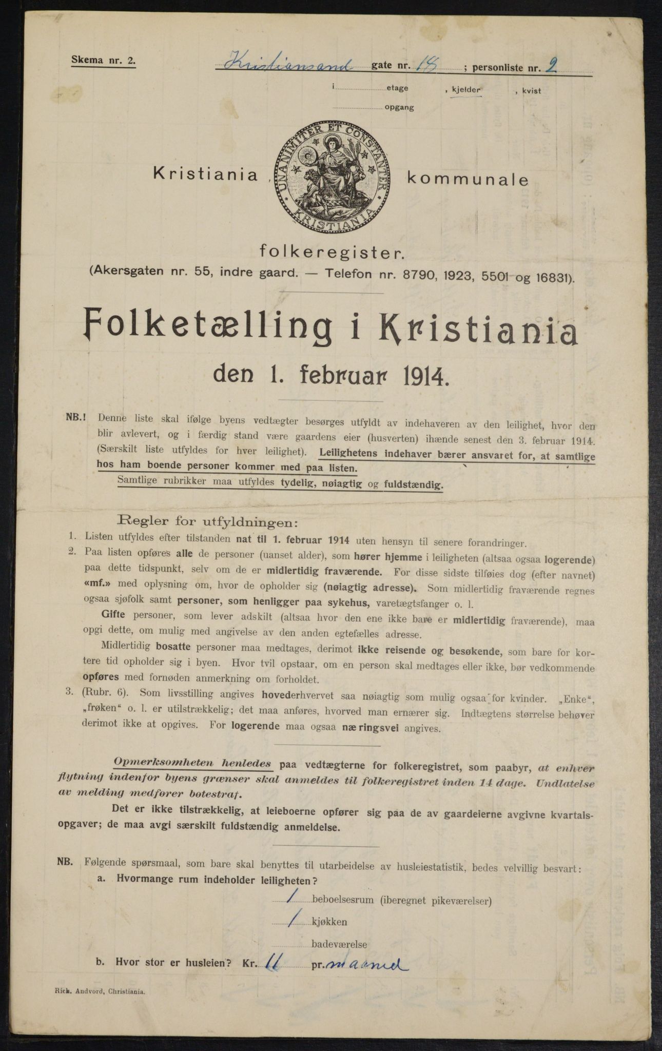 OBA, Municipal Census 1914 for Kristiania, 1914, p. 54386