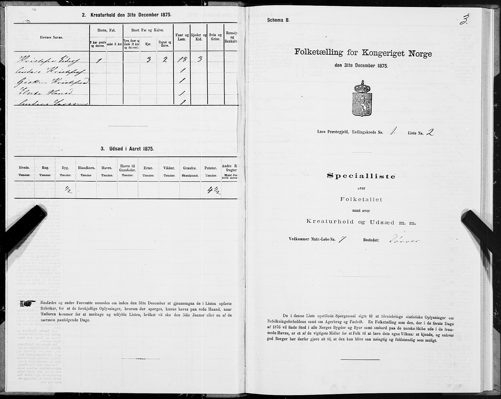 SAT, 1875 census for 1834P Lurøy, 1875, p. 1003