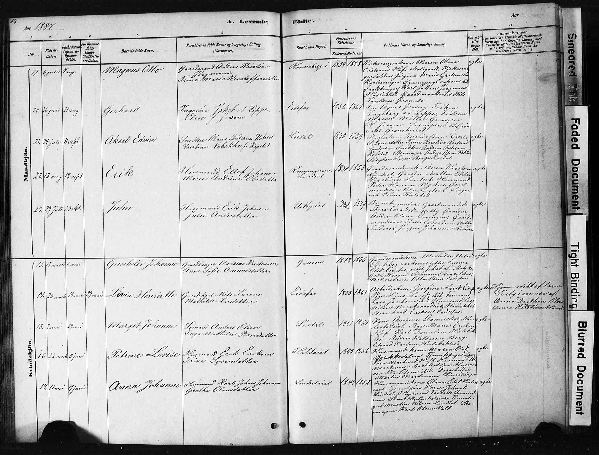 Hof kirkebøker, AV/SAKO-A-64/G/Ga/L0004: Parish register (copy) no. I 4, 1878-1930, p. 58