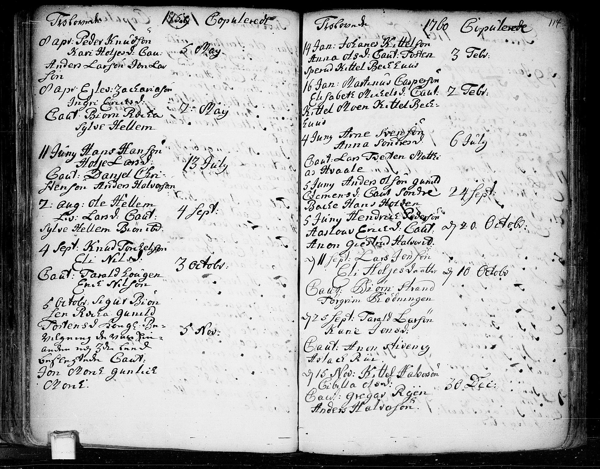 Heddal kirkebøker, SAKO/A-268/F/Fa/L0003: Parish register (official) no. I 3, 1723-1783, p. 114