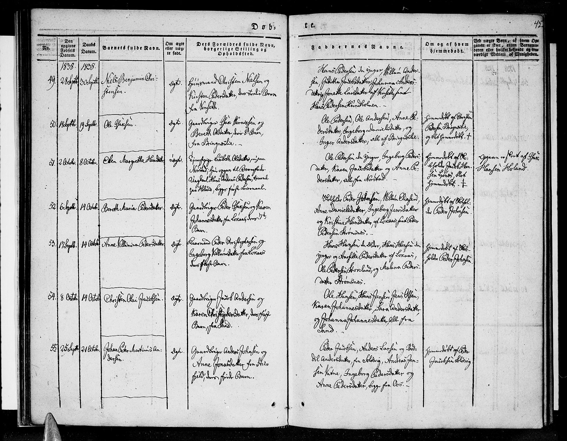 Ministerialprotokoller, klokkerbøker og fødselsregistre - Nordland, AV/SAT-A-1459/852/L0737: Parish register (official) no. 852A07, 1833-1849, p. 45