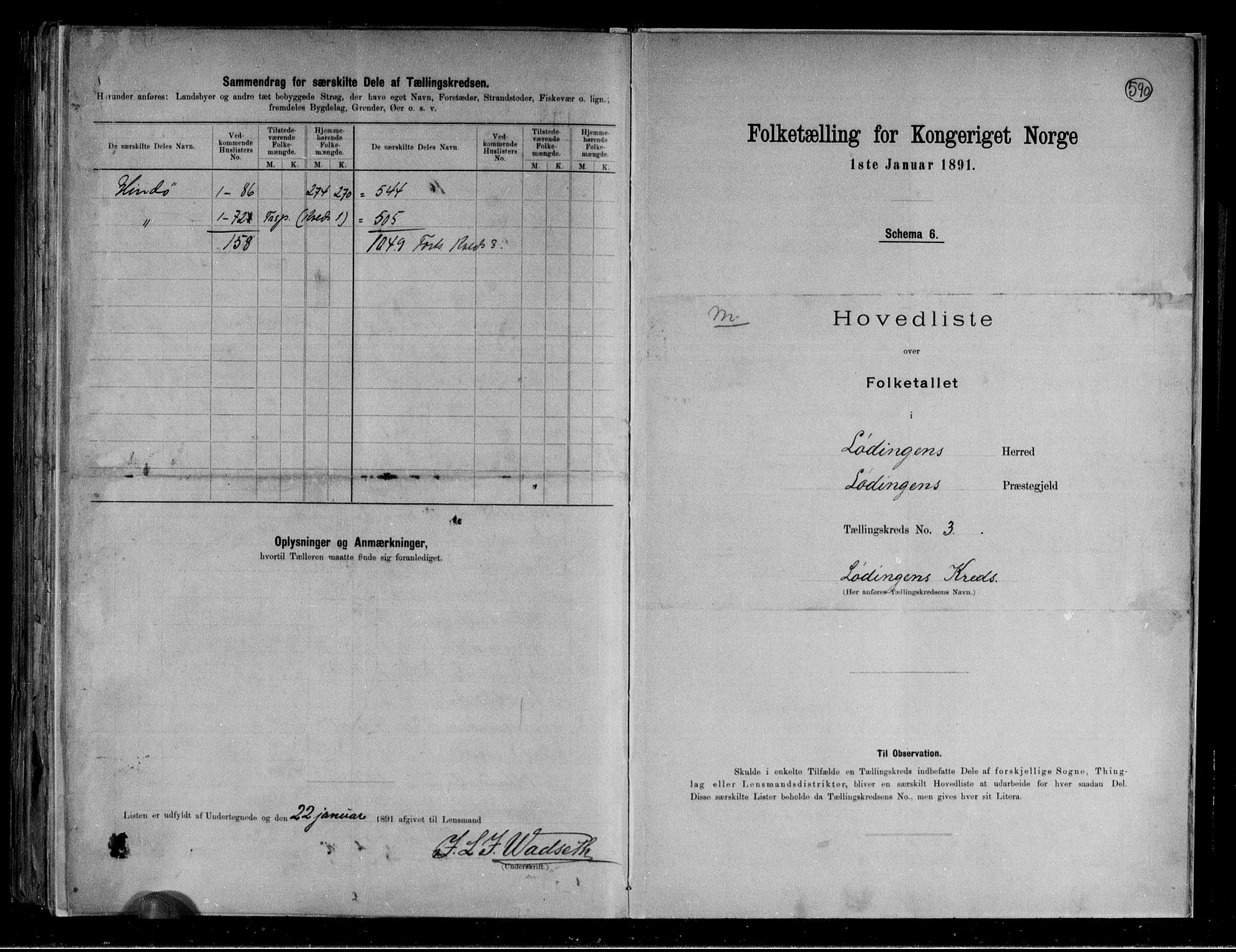 RA, 1891 census for 1851 Lødingen, 1891, p. 8