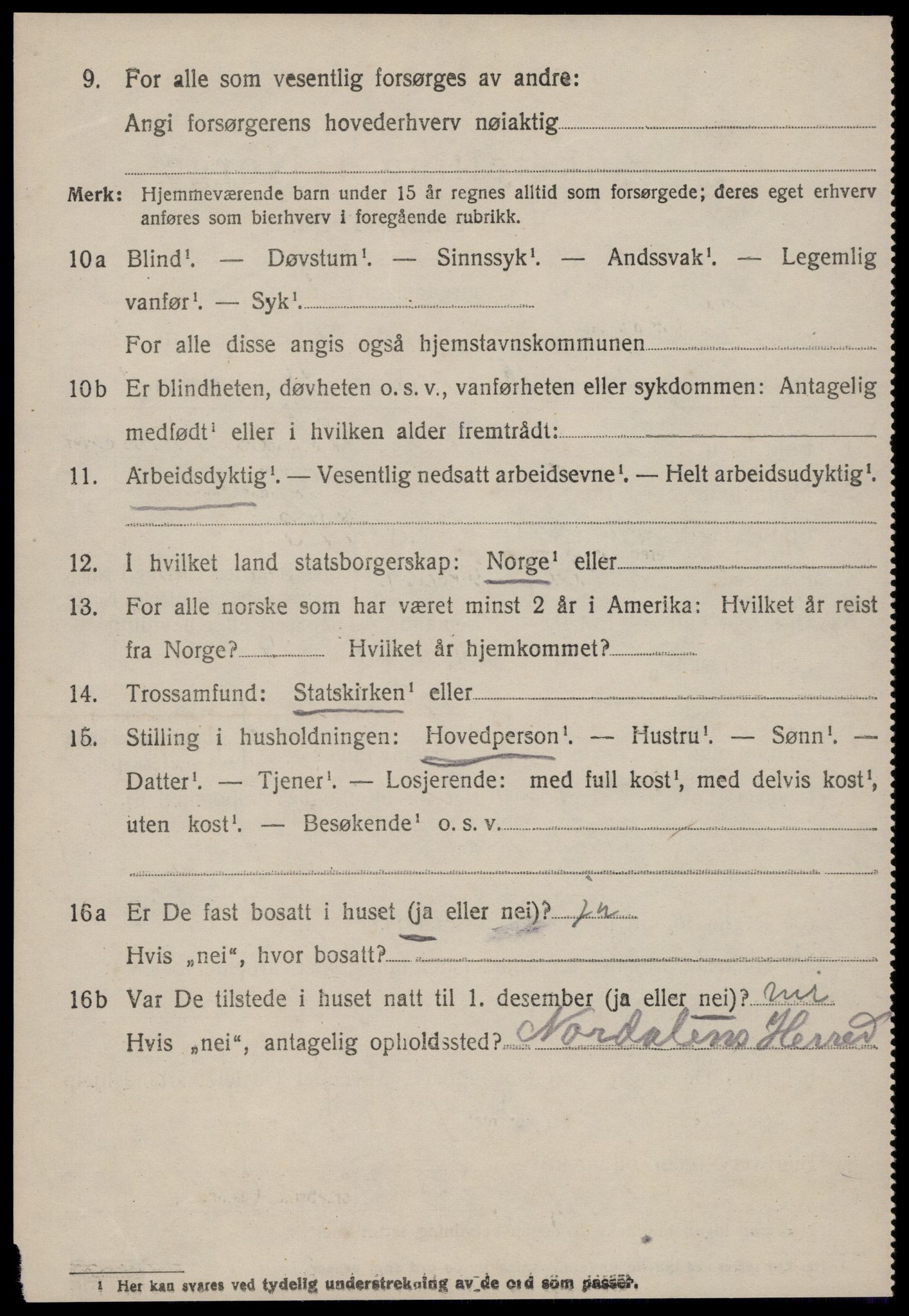 SAT, 1920 census for Ulstein, 1920, p. 4093
