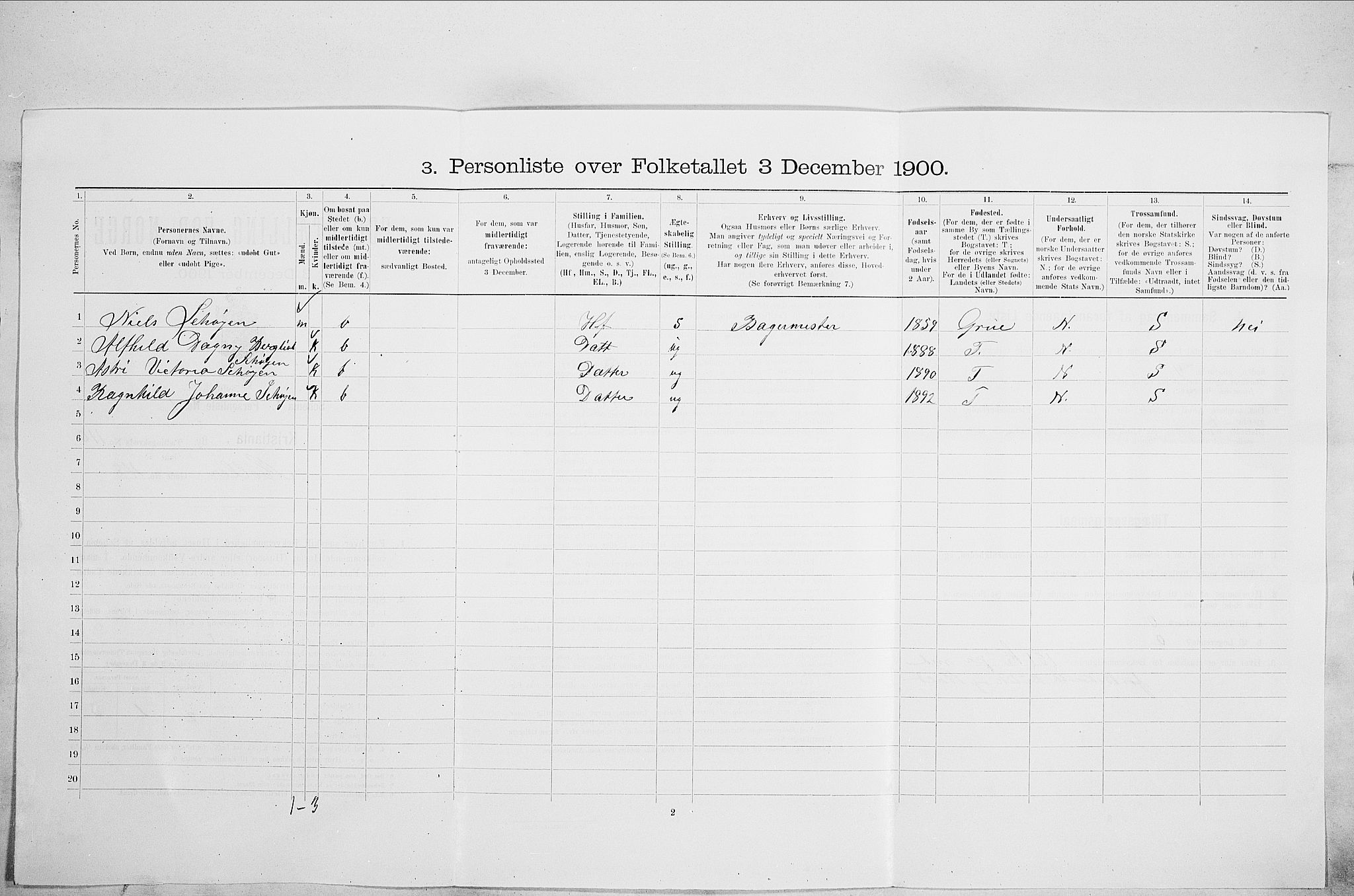 SAO, 1900 census for Kristiania, 1900, p. 62388