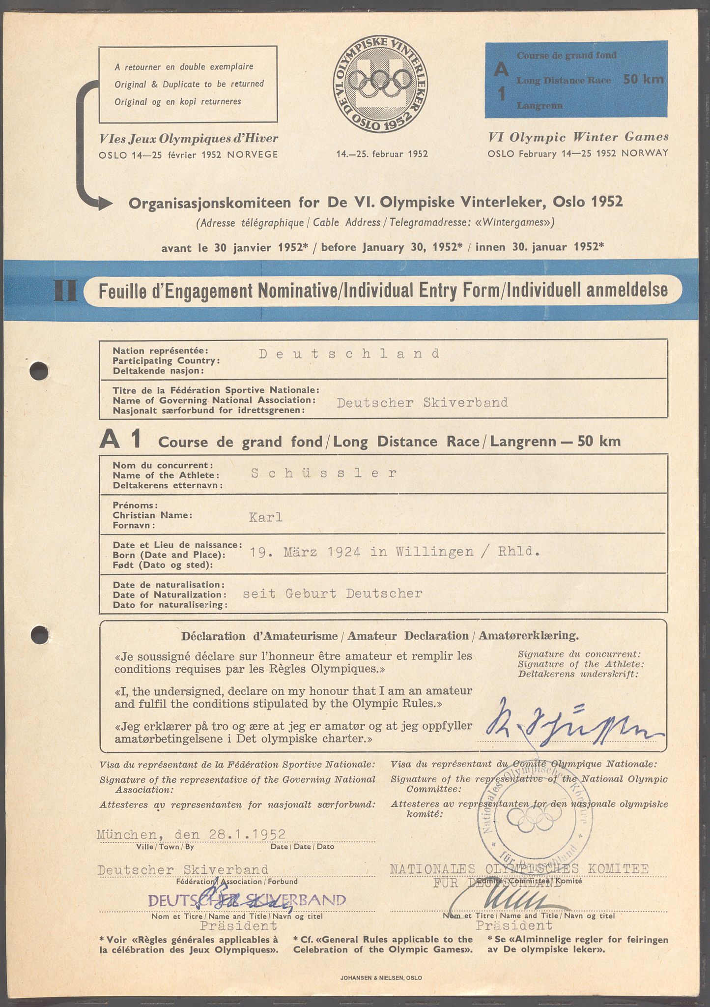 Organisasjonskomiteen for de VI. olympiske vinterleker, OBA/A-20130/H/Ha, 1951-1952, p. 63