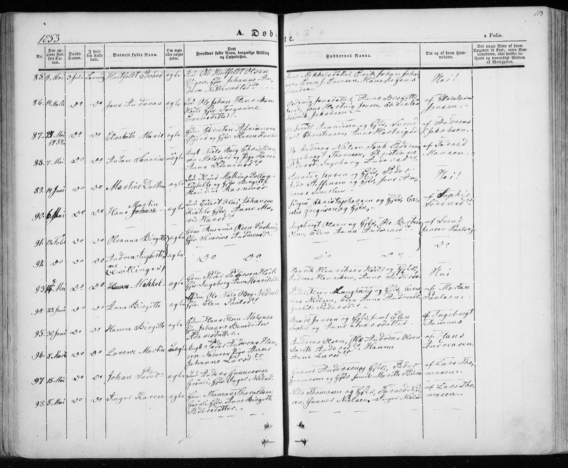 Lenvik sokneprestembete, SATØ/S-1310/H/Ha/Haa/L0006kirke: Parish register (official) no. 6, 1845-1854, p. 118