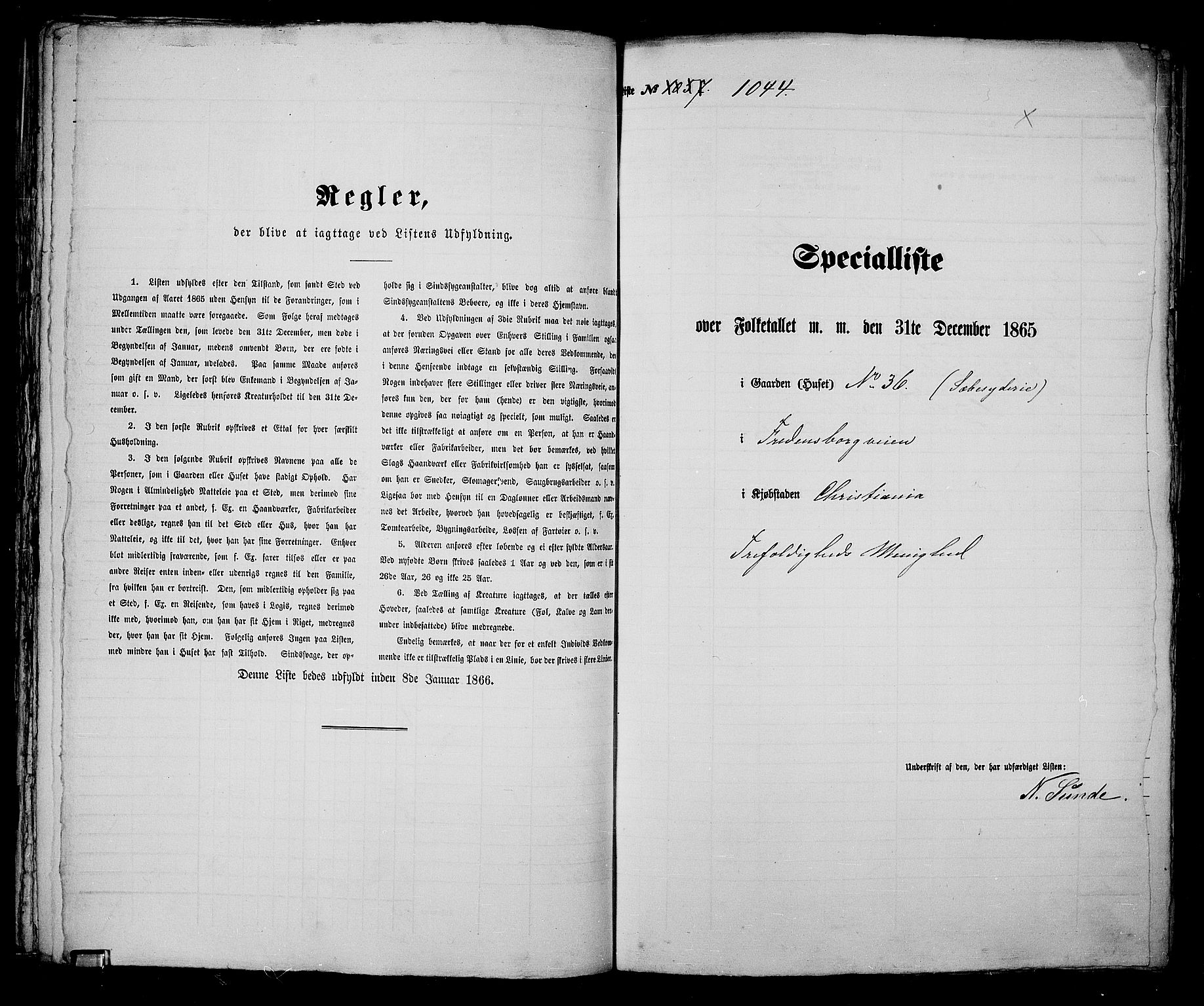 RA, 1865 census for Kristiania, 1865, p. 2366