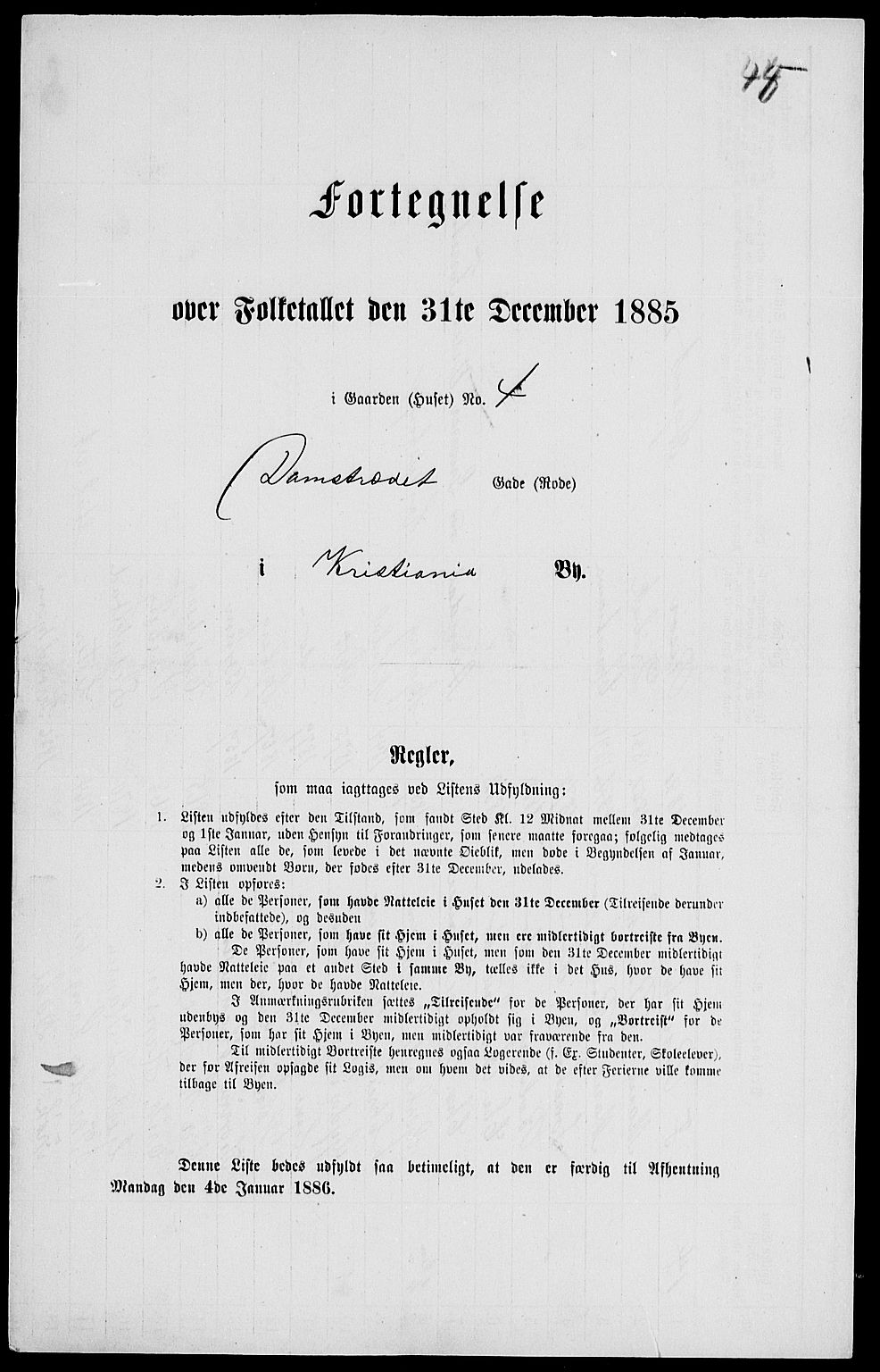 RA, 1885 census for 0301 Kristiania, 1885, p. 4696