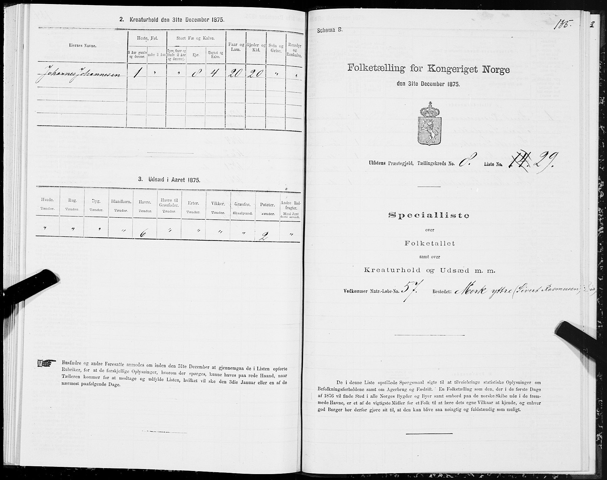 SAT, 1875 census for 1516P Ulstein, 1875, p. 3135