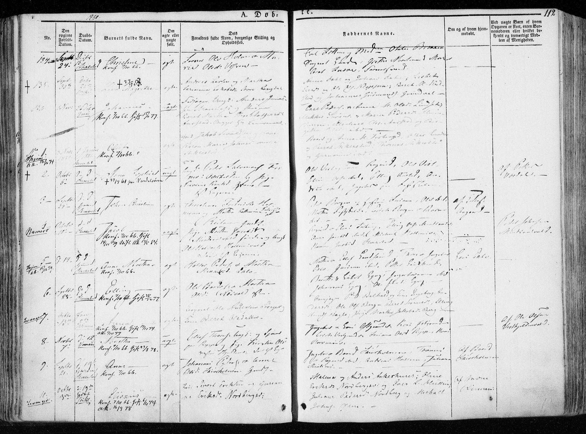 Ministerialprotokoller, klokkerbøker og fødselsregistre - Nord-Trøndelag, SAT/A-1458/723/L0239: Parish register (official) no. 723A08, 1841-1851, p. 112