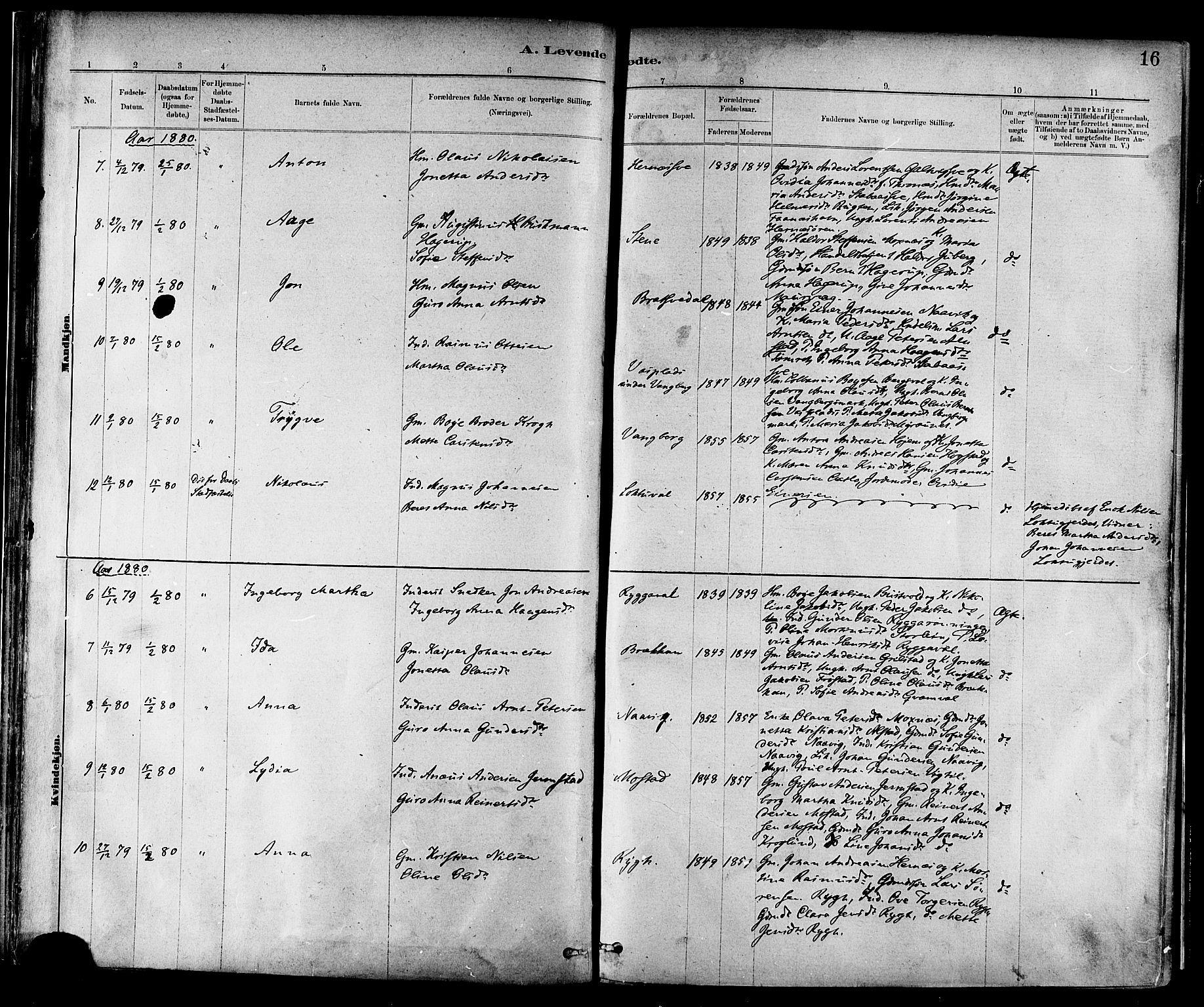 Ministerialprotokoller, klokkerbøker og fødselsregistre - Nord-Trøndelag, SAT/A-1458/713/L0120: Parish register (official) no. 713A09, 1878-1887, p. 16