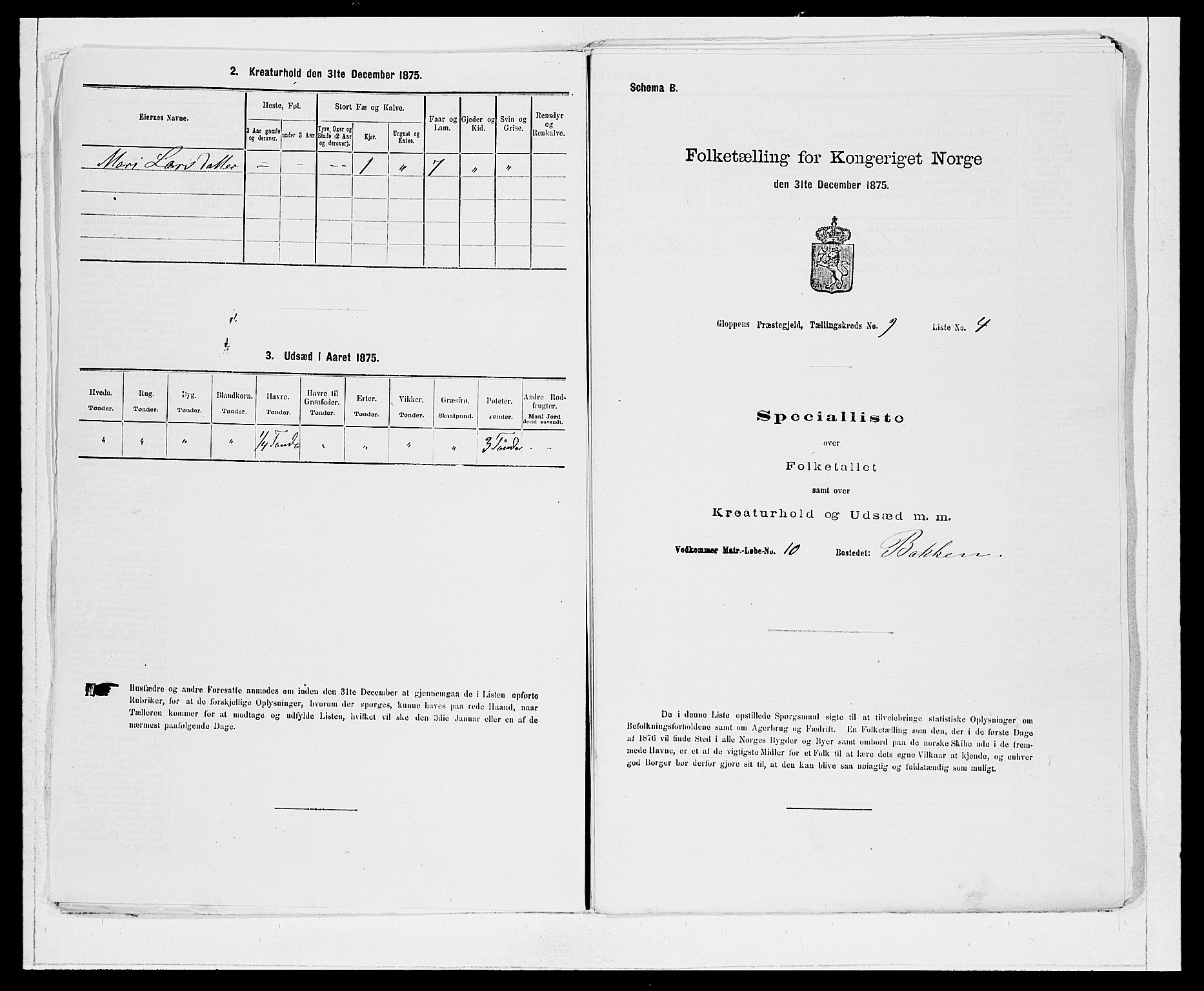 SAB, 1875 Census for 1445P Gloppen, 1875, p. 957