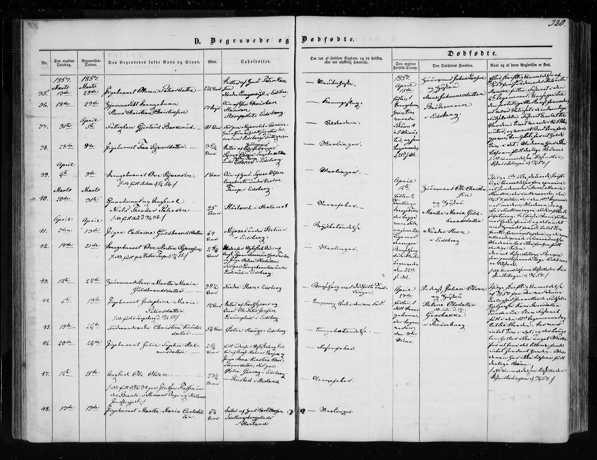 Eidsberg prestekontor Kirkebøker, AV/SAO-A-10905/F/Fa/L0010.b: Parish register (official) no. I 10B, 1857-1866, p. 320